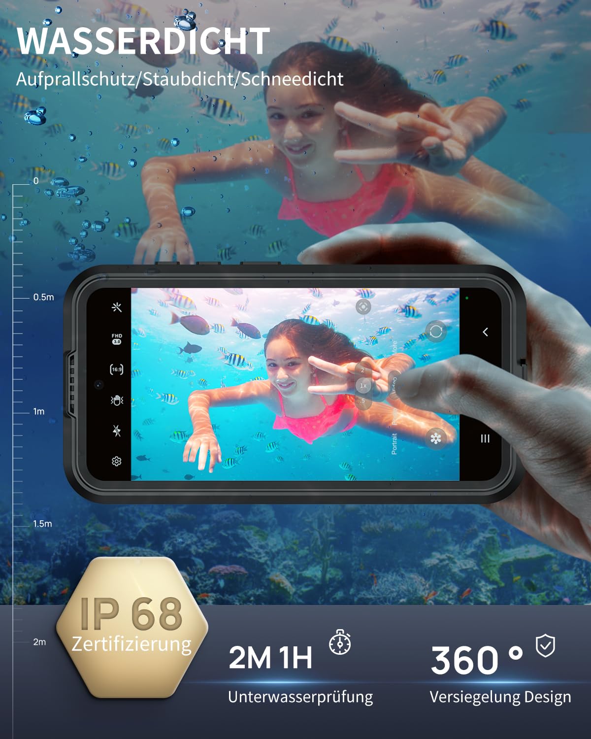 für Samsung Galaxy S26 5G Hülle Wasserdicht Kompatibel mit Magsafe, HandyHülle für Samsung S26 IP68 wasserdichte 360 Schutzhülle,Stoßfest Outdoor Panzerhülle mit Displayschutz,Schwarz