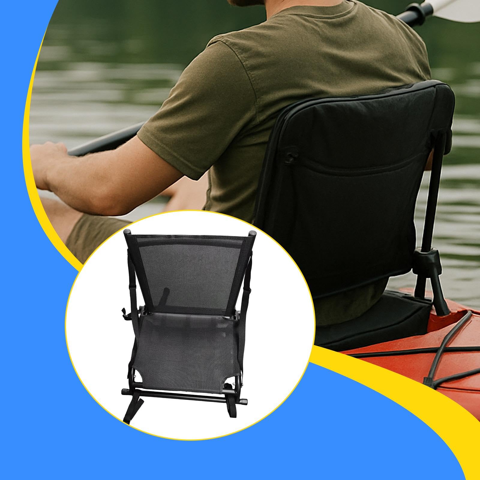 Asiento de Kayak con Respaldo Plegable para Pesca, Y Canoa