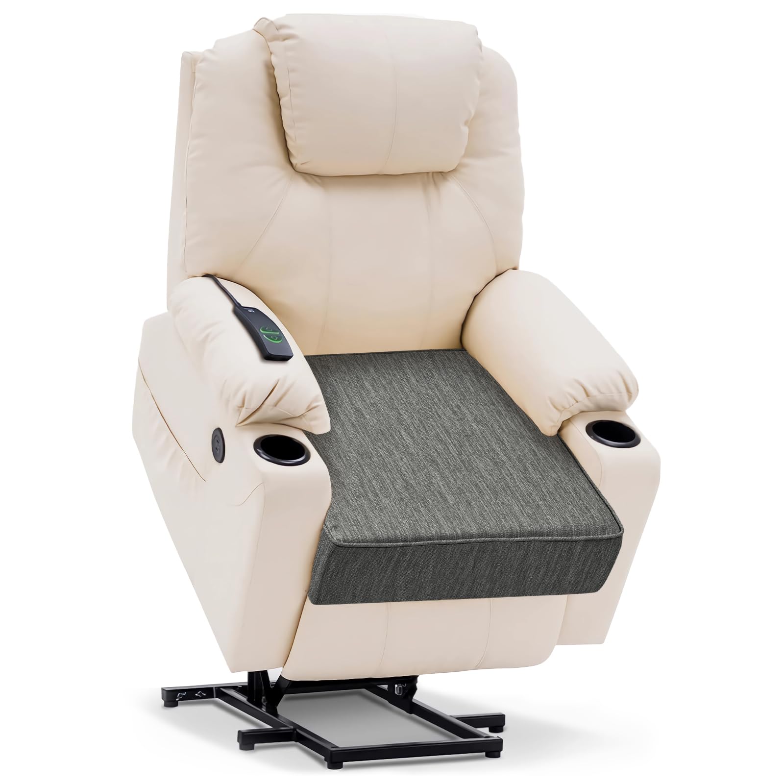 HAVARGO Großes Sitzkissen, doppellagiger Memory-Schaum Sitzkissen für Liegestühle, Sofas, Sessel, Dickes Kissen, 50 x 50 x 12.7 cm – Grau