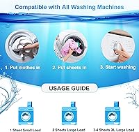 Vista 7 de Hojas de detergente para ropa – 200 cargas, tiras de lavado de aroma de lino fresco, compactas, ligeras, sin líquidos, ecológicas, hipoalergénicas