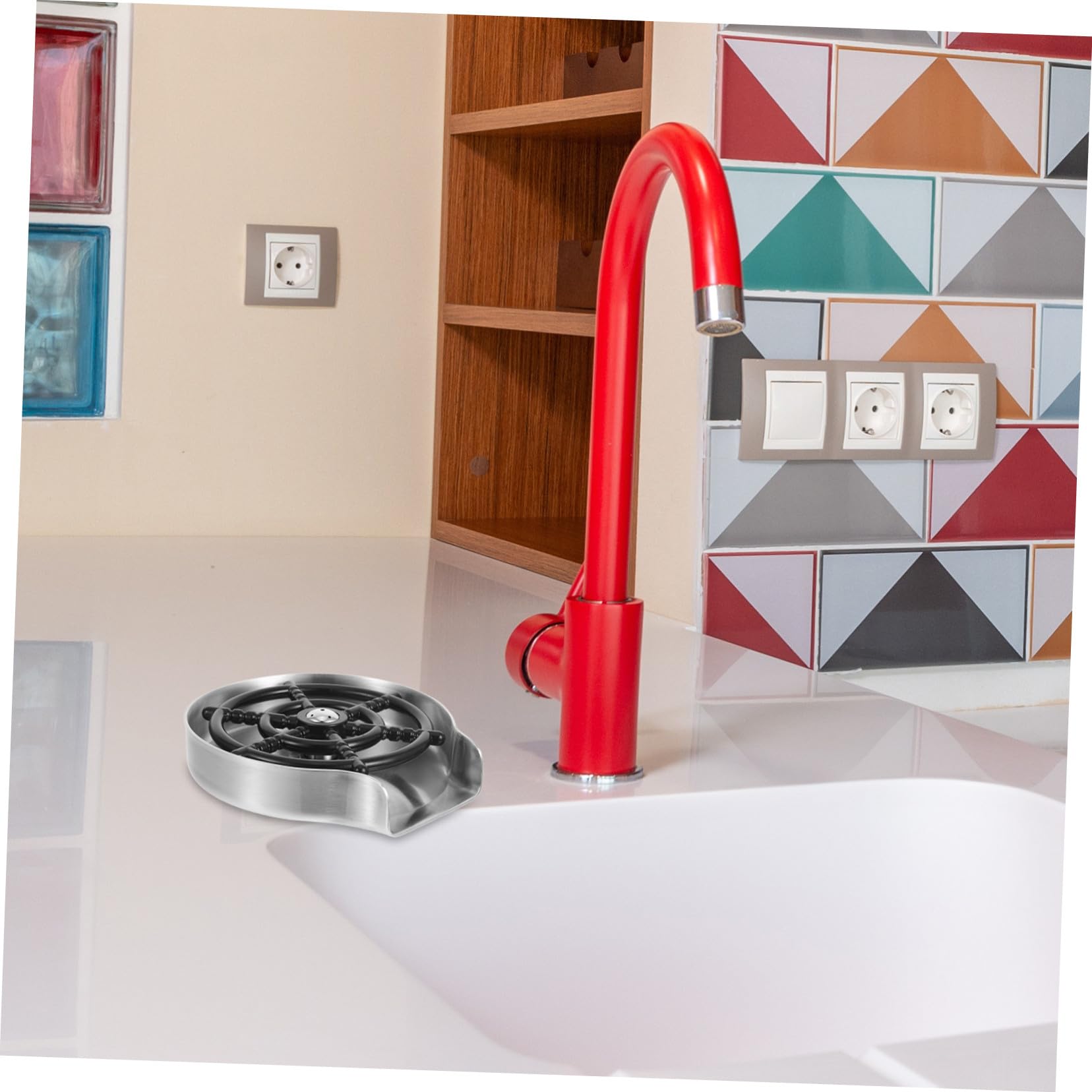 Toddmomy Lave-gobelet Automatique Inox Rince-tasses Haute Pression Pour Évier La Cuisine Bar Maison Usage Quotidien