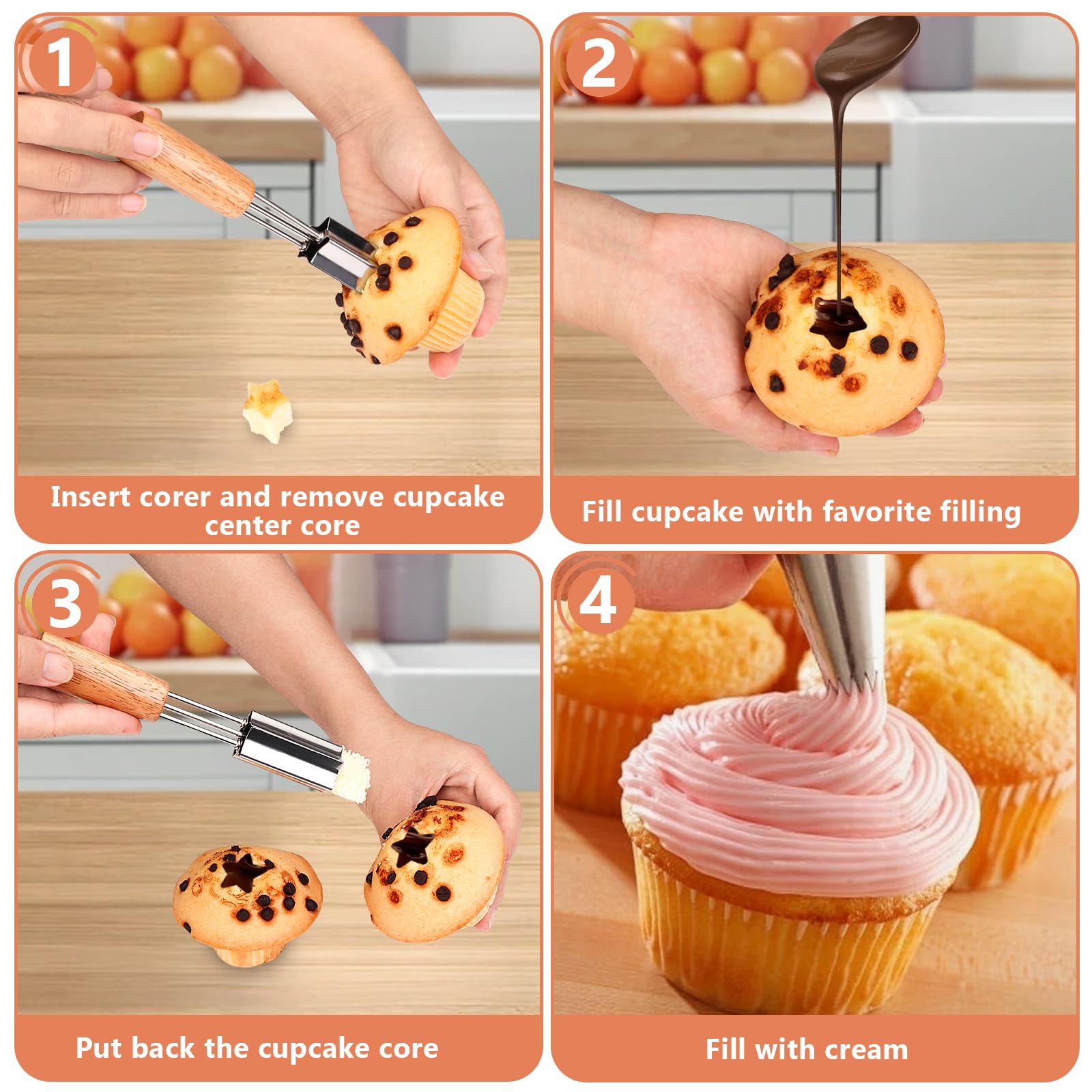 Cupcake-Entkerner-Set, 3-teilig Mit Blume, Stern &a Produktbild-Vorschau 6