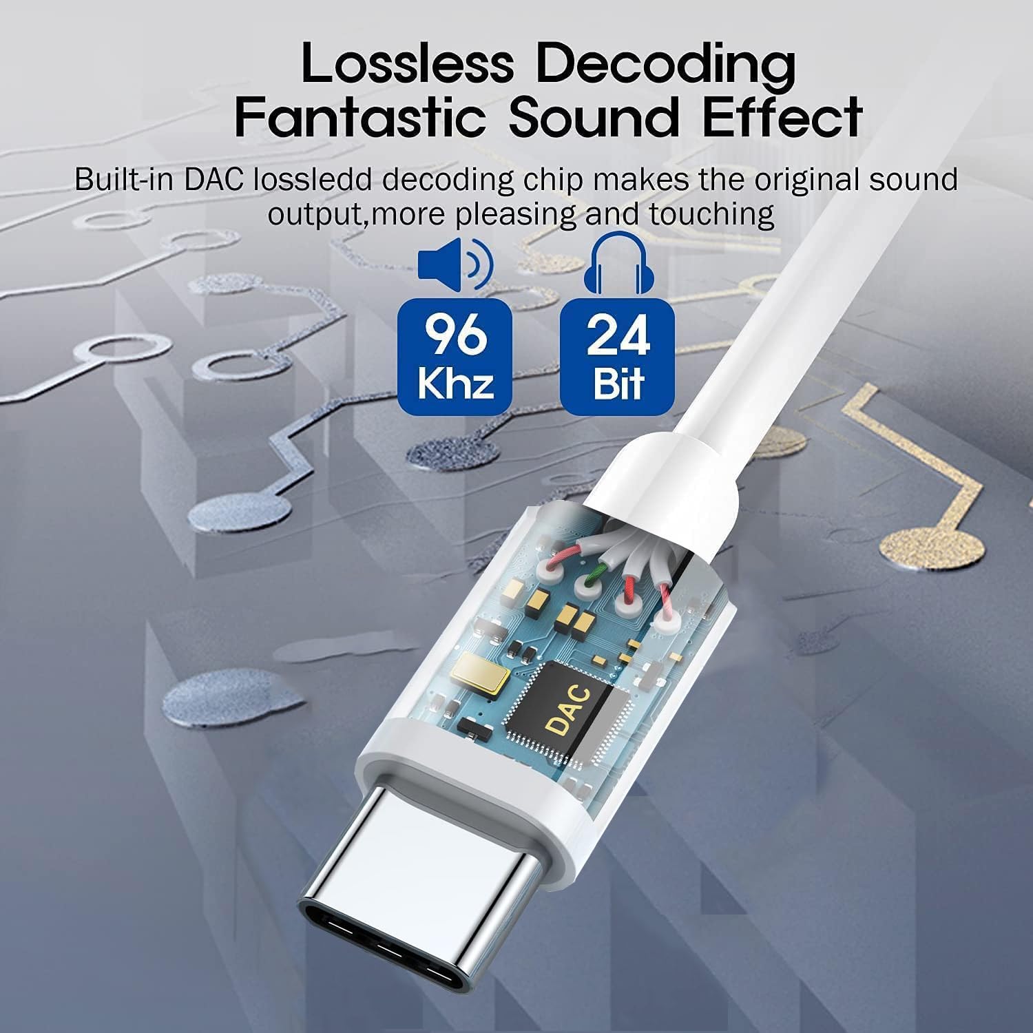 Aoaizue USB C to 3.5mm Aux Cable, 2 Pack Type USB-C to 3.5mm Headphone Aux Audio Adapter Cord Compatible with i-Phone 15Plus/15 Pro Max,Google 8/Pixel 8 Pro, Sumsung,Huawei,HTC and More