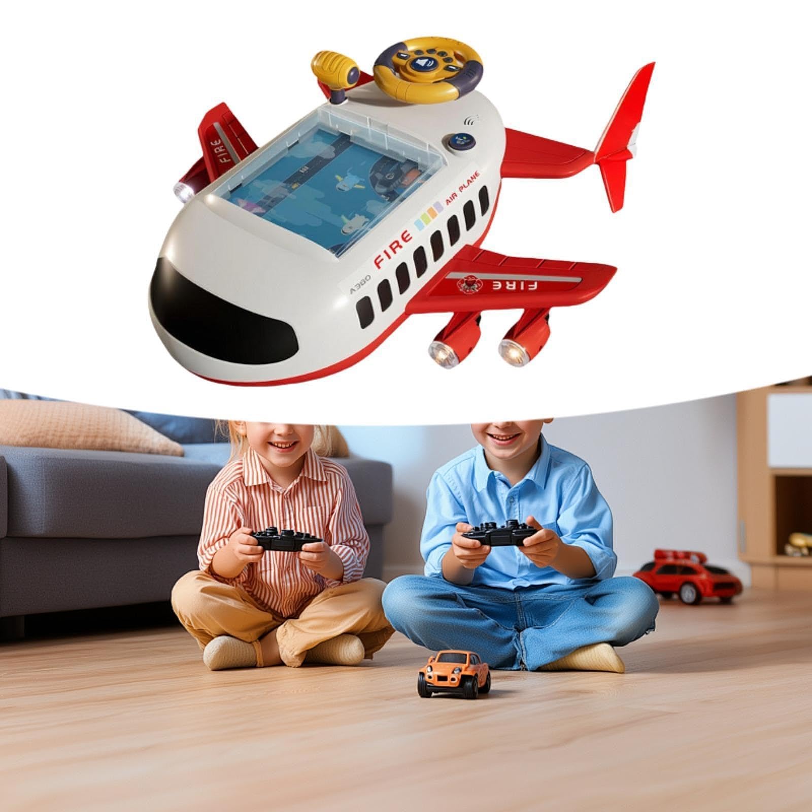 Giocattolo per Auto con Volante Musicale, Gioco di Guida Simulata, Coordinazione con Suoni E Luci per Bambini Piccoli