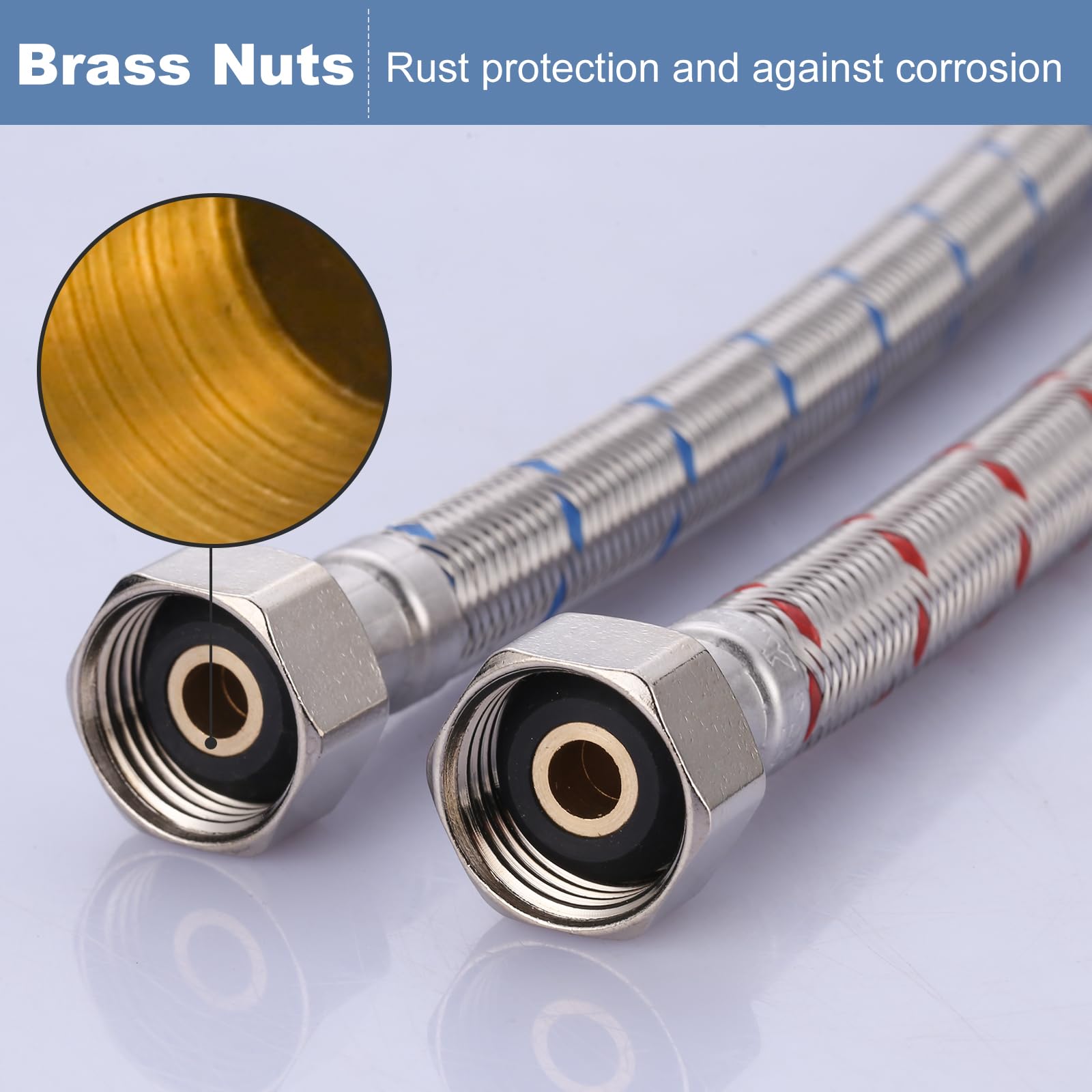 ARCORA Stainless Steel Faucet Hose - Leak-Proof & Durable -5 ARCORA Stainless Steel Faucet Hose - Leak-Proof & Durable -5