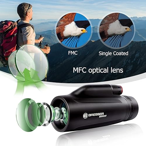 Miniatura 3 de Bresser 10X42 telescopio monocular de alta potencia prisma monocular para adultos, impermeable monocular con prisma FMC transparente para