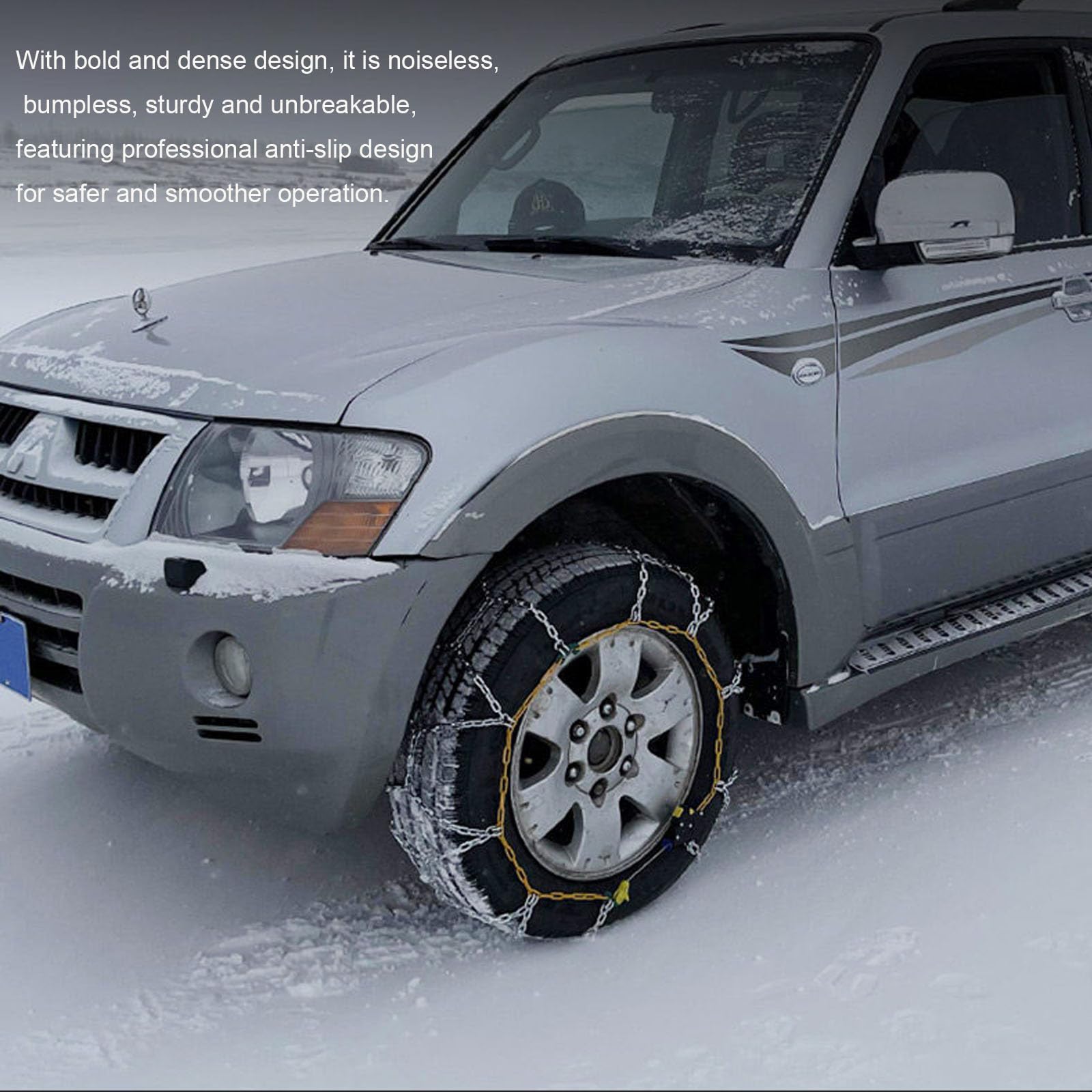 Catene da neve a serraggio automatico Catene da neve per auto SUV Pickup Trucks-Montaggio rapido e installazione semplice in 1 minuto,Catene da neve riutilizzabili per trazione di emergenza 195/55R15