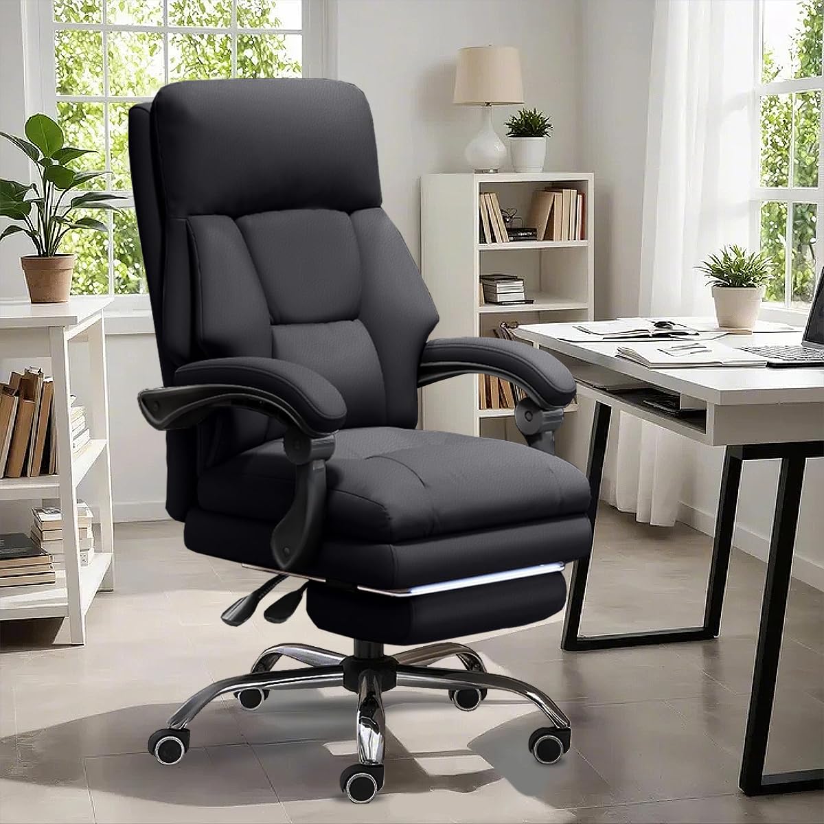 Sedia Ufficio Altezza Regolabile · Sedia Manageriale con Poggiapiedi · Sedia Ergonomica Alta in Pelle