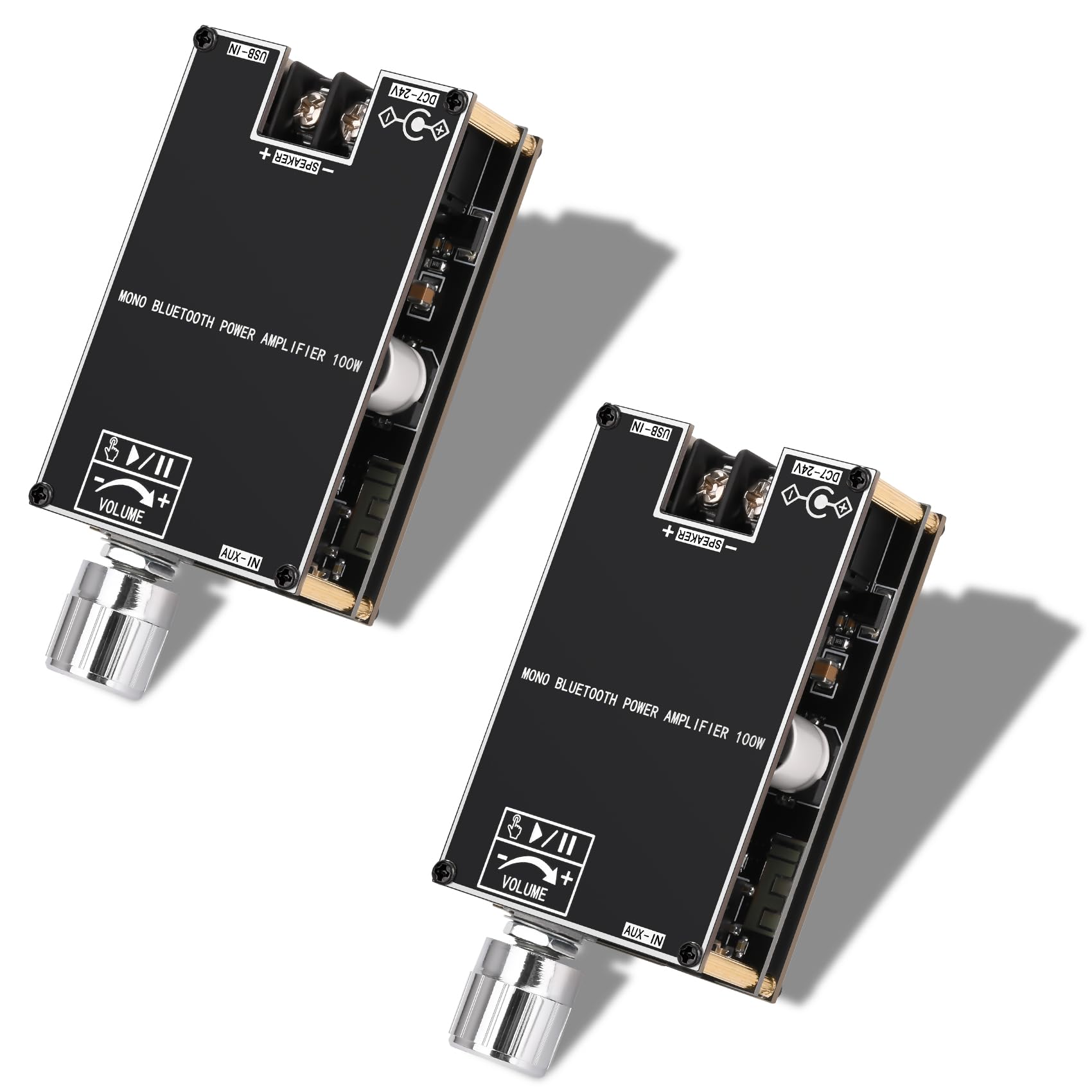 Daakro ZK-1001B Bluetooth Amplifier Board,100W Mono Channel Amp Board with TWS Pairing Function,DC 7-24V, Bluetooth/USB and AUX Inputs, Audio Amp Board for Home DIY Wireless Speakers (2 PCS ZK-1001B)-image-24