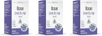 Orzax Ocean Çörekotu Yaği 1000 Mg 60 Soft Kapsül (3 paketi)