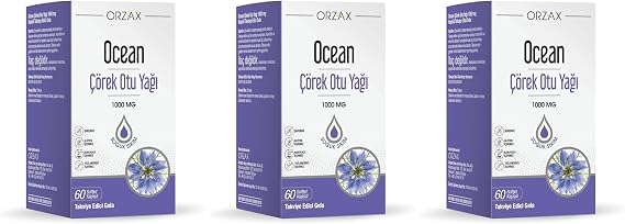 Orzax Ocean Çörekotu Yaği 1000 Mg 60 Soft Kapsül (3 paketi)