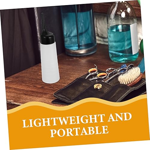 CHILDWEET 5pcs Refillable Shampoo Applicator Bottles with Measurement Scale for Hair Dyeing and Care Transparent Plastic Squeeze Containers for Salon and Home Use