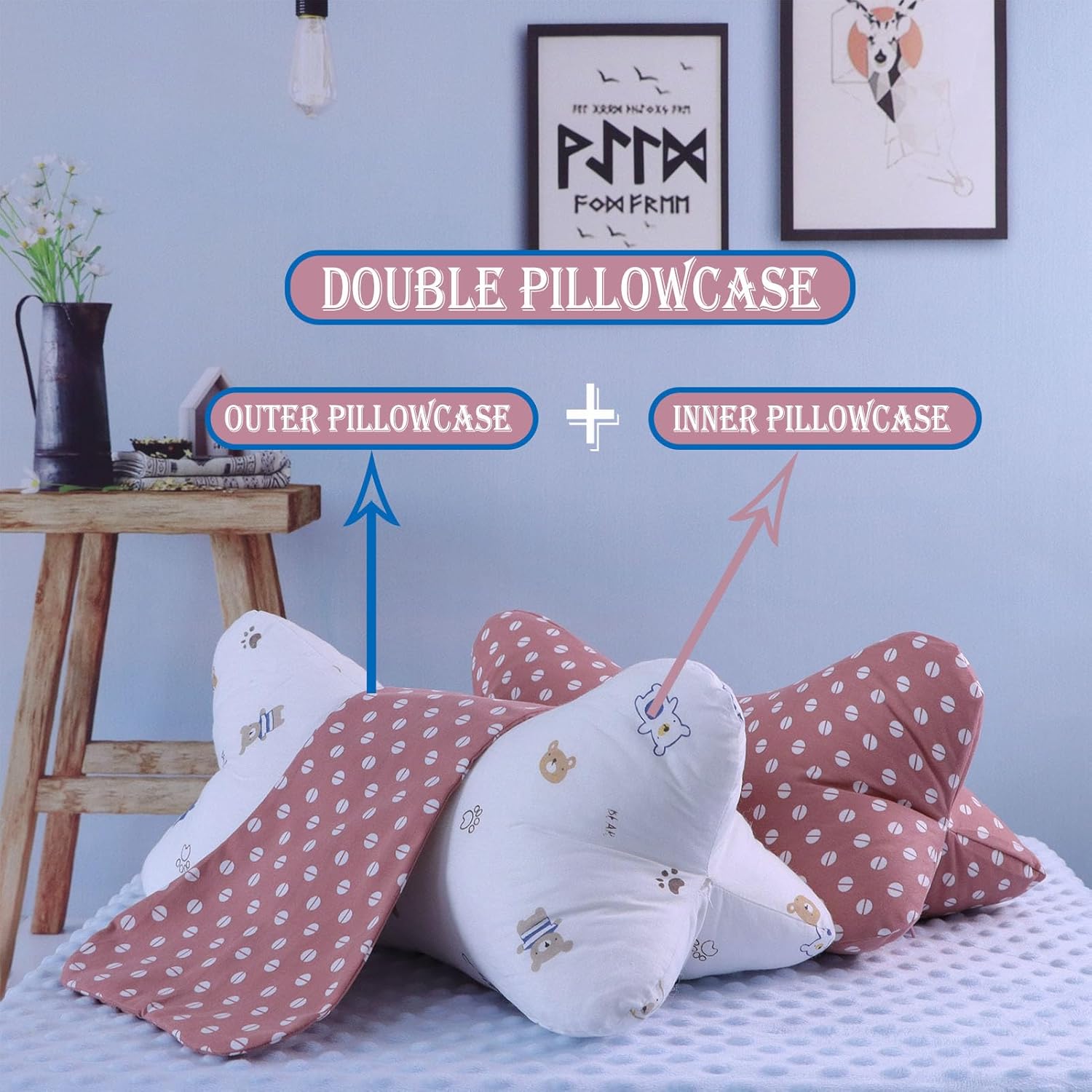 ZHIWEIKJ Bone Neck Pillows Dog Bone Shaped Pillow Cervical Neck Pillow for Camping Sleeping Travel Car Truck Driving Home and Office Rest (Size : F) - Image 5