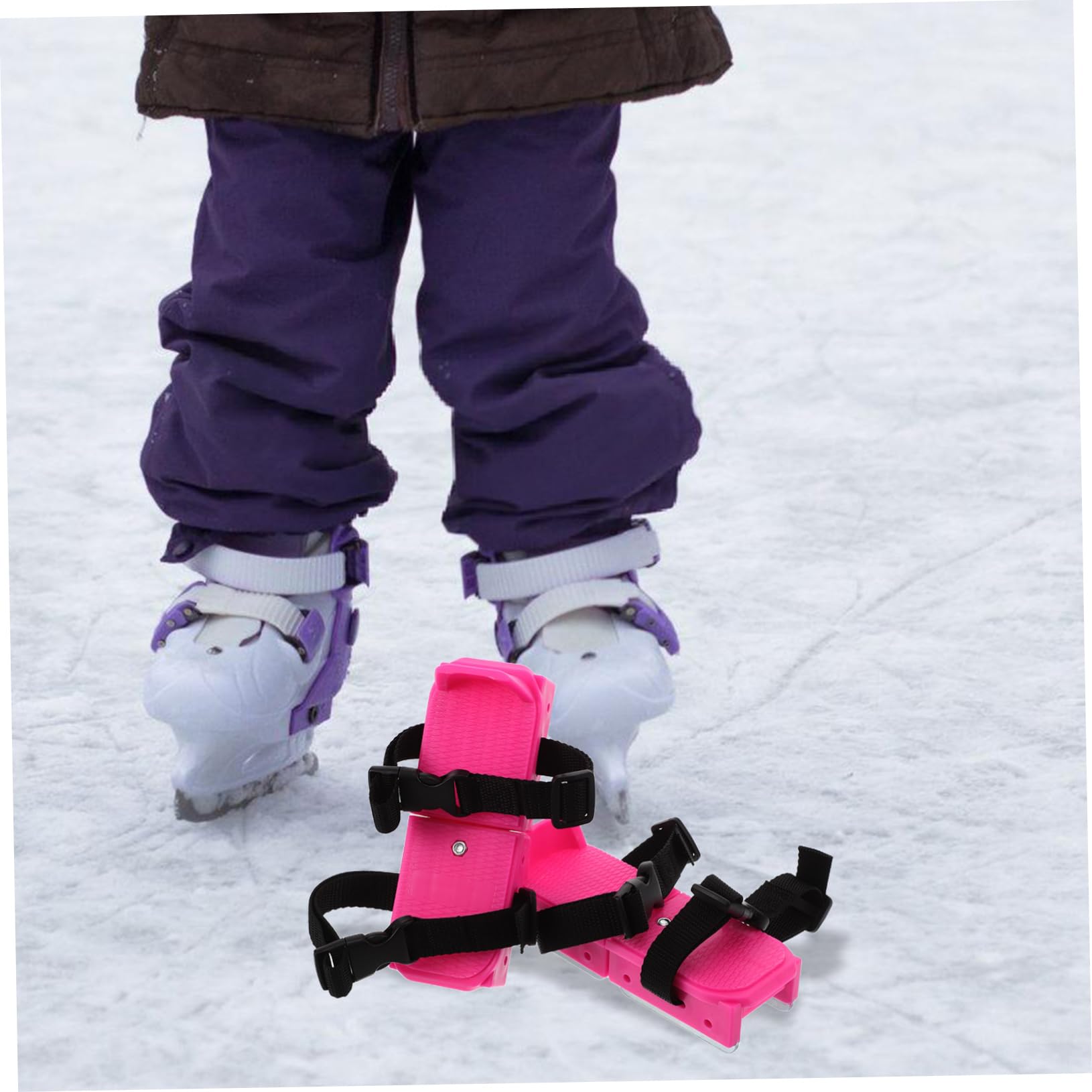 Toyvian Mini Patines de Esquí Cómodos Ajuste Seguro Ajustables Rosa para Niños para Patinaje sobre Hielo y Nieve