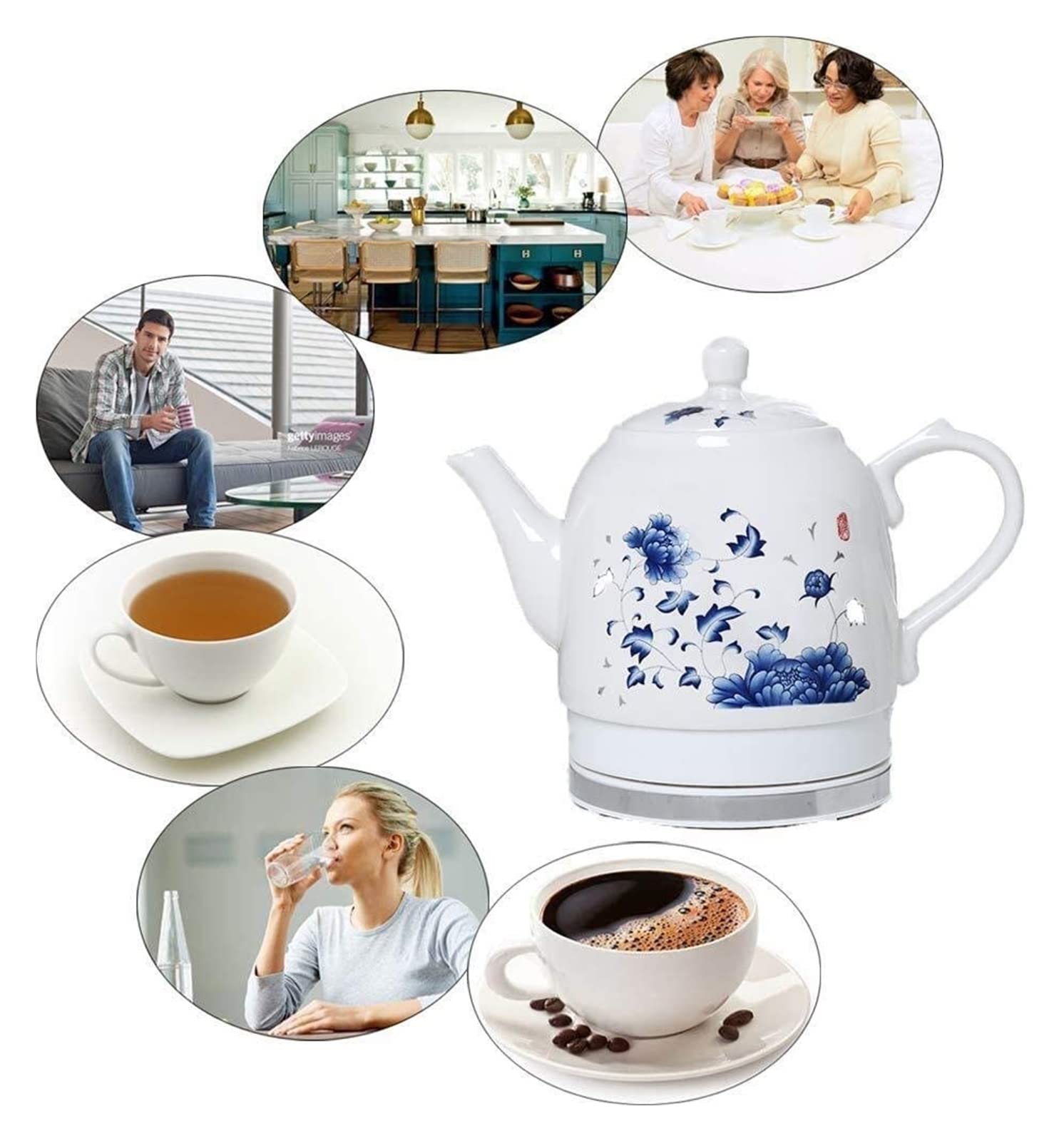 Hervidor eléctrico de café de preparación rápida, hervidor de Agua con Silbato, autoapagado, autoprotección en seco antiquemaduras, Termo de Temperatura Constante, Moda