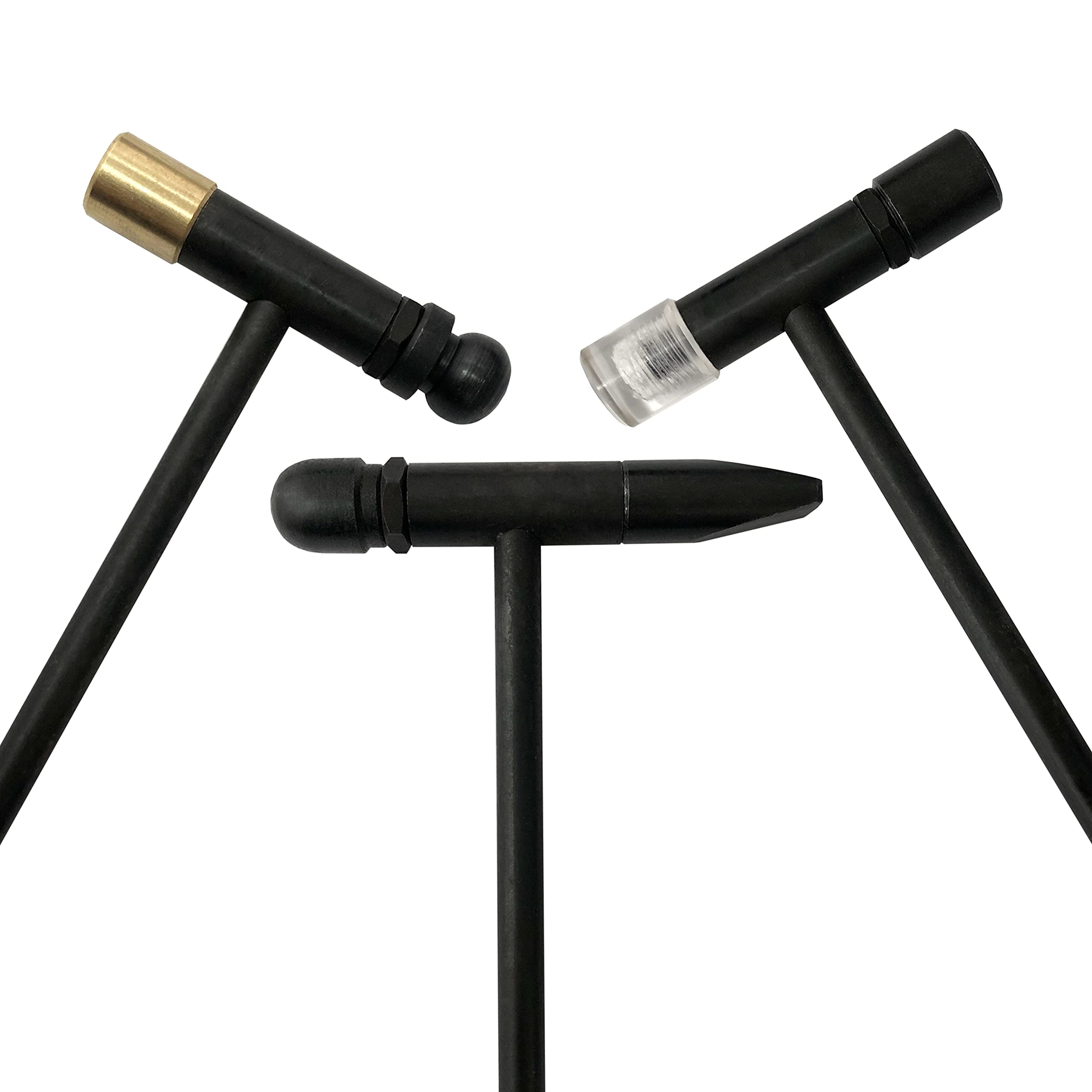 Jewellers Tools 2.5" Steel/Rubber Block & 6 Hammer Set : Precision Hammers Interchangeable Heads (495), Silver - Image 3