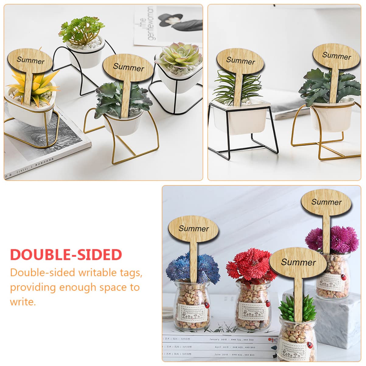 BESPORTBLE Lot De 3 Marqueurs Détiquettes De Jardin En Bois Faciles À Lisser Réutilisables Pour Lartisanat En Classe Décoration Dintérieur 50 Pièces X 3