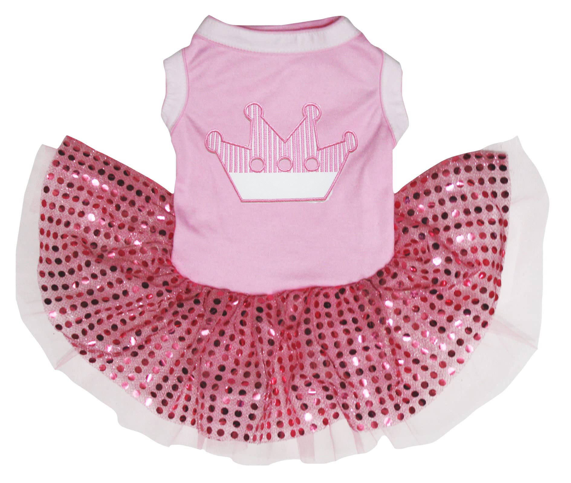 Robe couronne pour chien vêtement rose paillettes XXL pour grand chien confortable