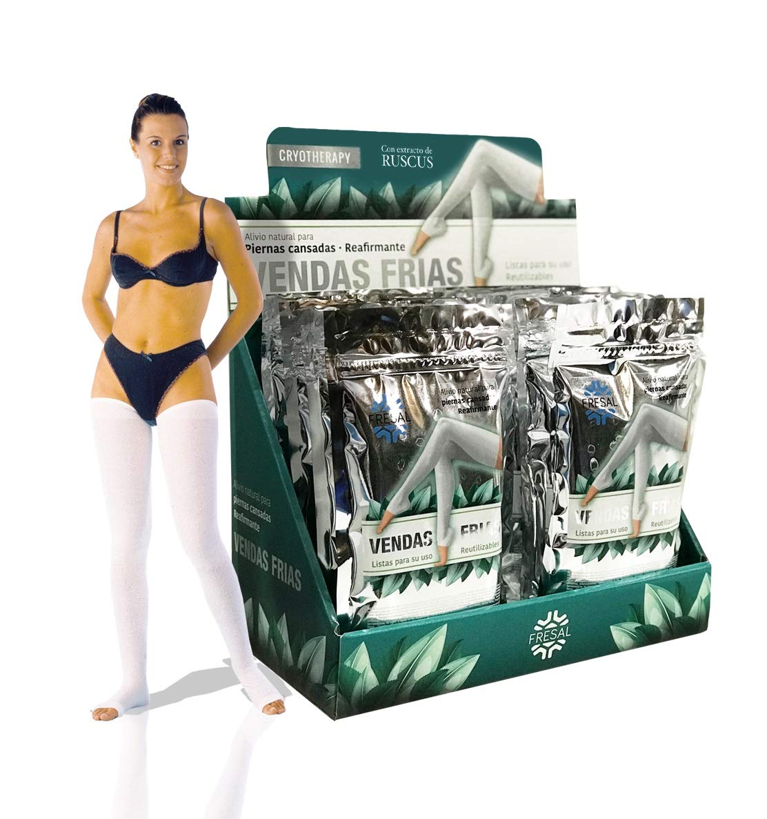 Medias Impregnadas de Líquido Frío Unisex Par Blanco Talla Única
