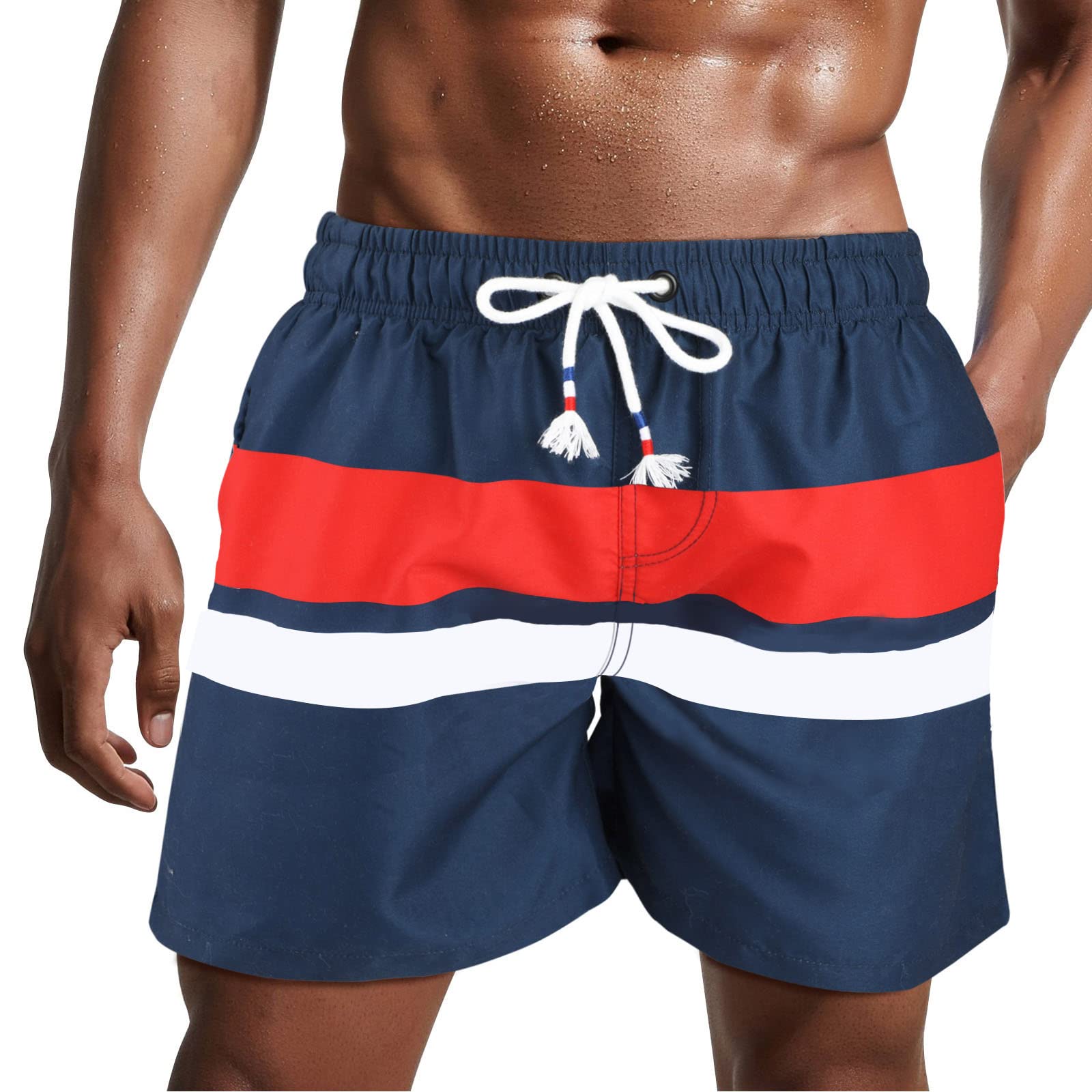 Danfiki Pantaloncini Costume da Bagno Uomo Asciugatura Veloce Calzoncini da Beach Costume da Bagno Fodera Rete con Taschino e Coulisse Trunks