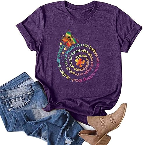 Miniatura 4 de Women Short Sleeve Tshirt,Women's Summer T Shirt Cute Graphics Tshirt Casual Short Sleeve Tops Holiday Tee Shirt