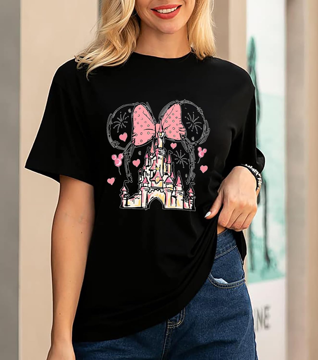 Magical Shirt for Women Castle Graphic Tee Magic Kingdom T Shirt Cute Holiday Vacation Shirt Short Sleeve Casual Tops - Image 3