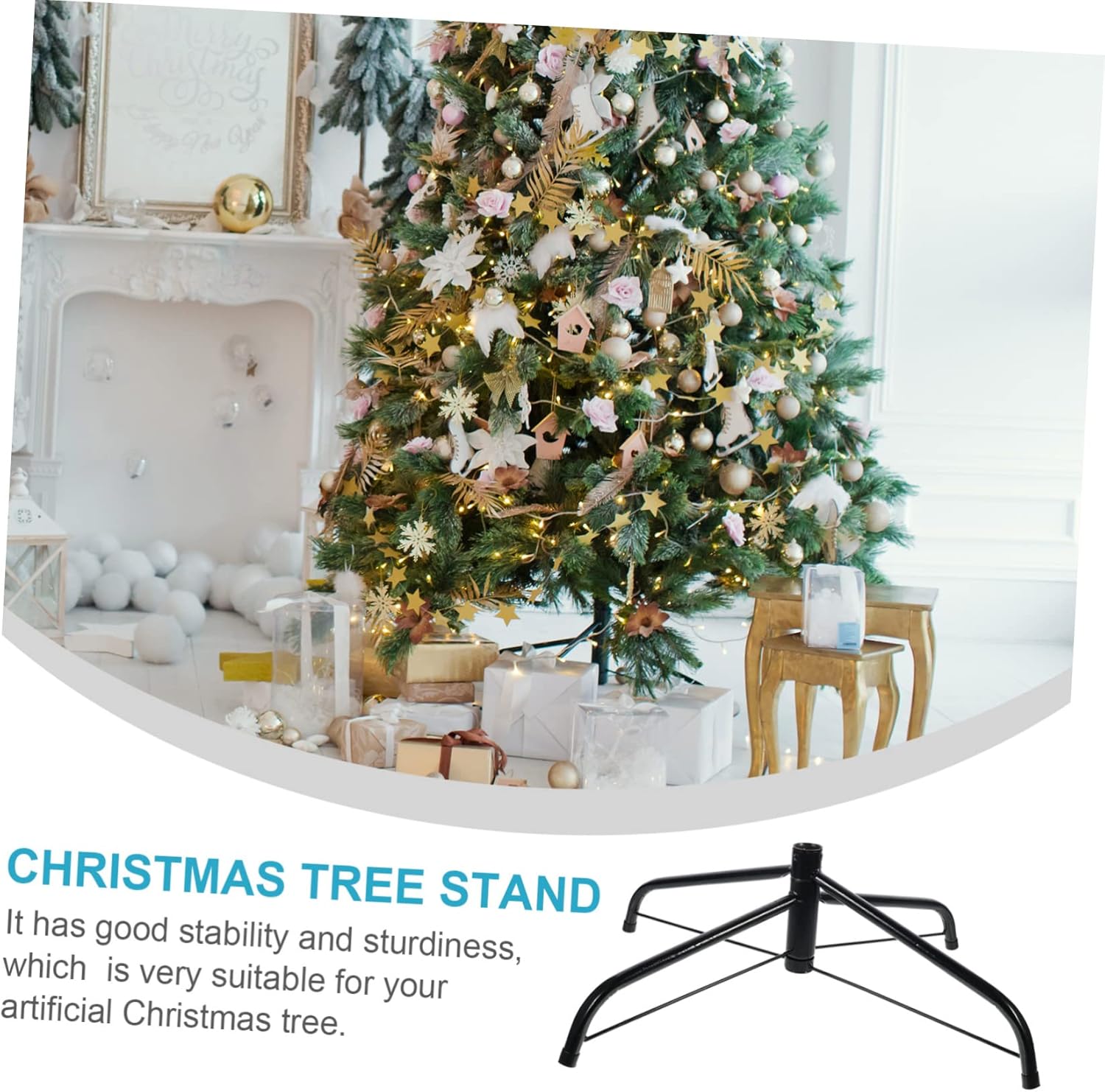 1pc Christmas Tree Stand Xmas Tree Bracket Base Easy Setup Stable Support for Holiday Decorations