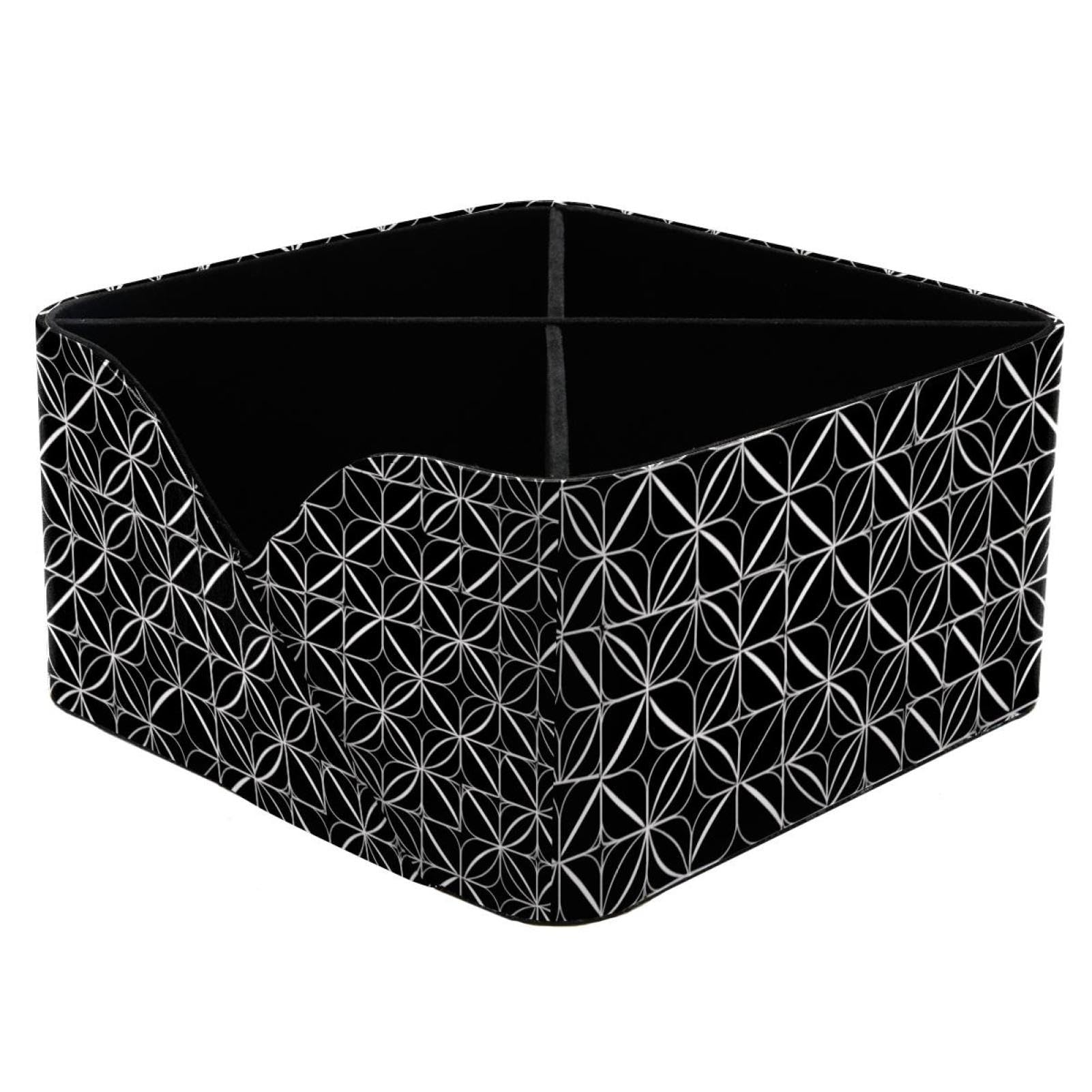 Organiseur de bureau noir et boîte de rangement rectangulaire pour stylos et fournitures