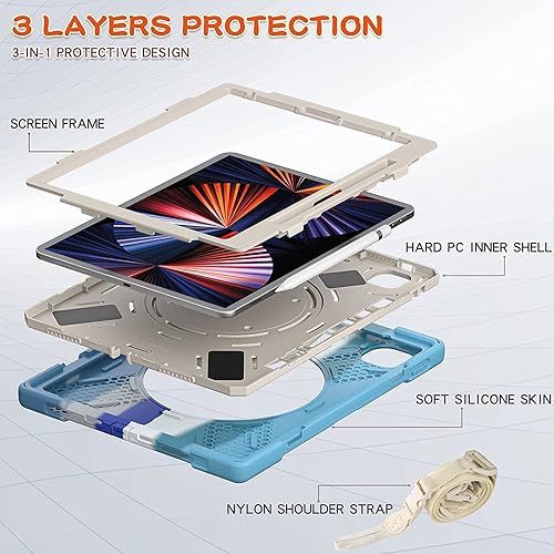 Vista 128 de Funda para iPad (A16) de 11 pulgadas 2025, Aslo para iPad 10 de 10.9 pulgadas 2022, funda resistente a prueba de golpes, soporte giratorio, soporte