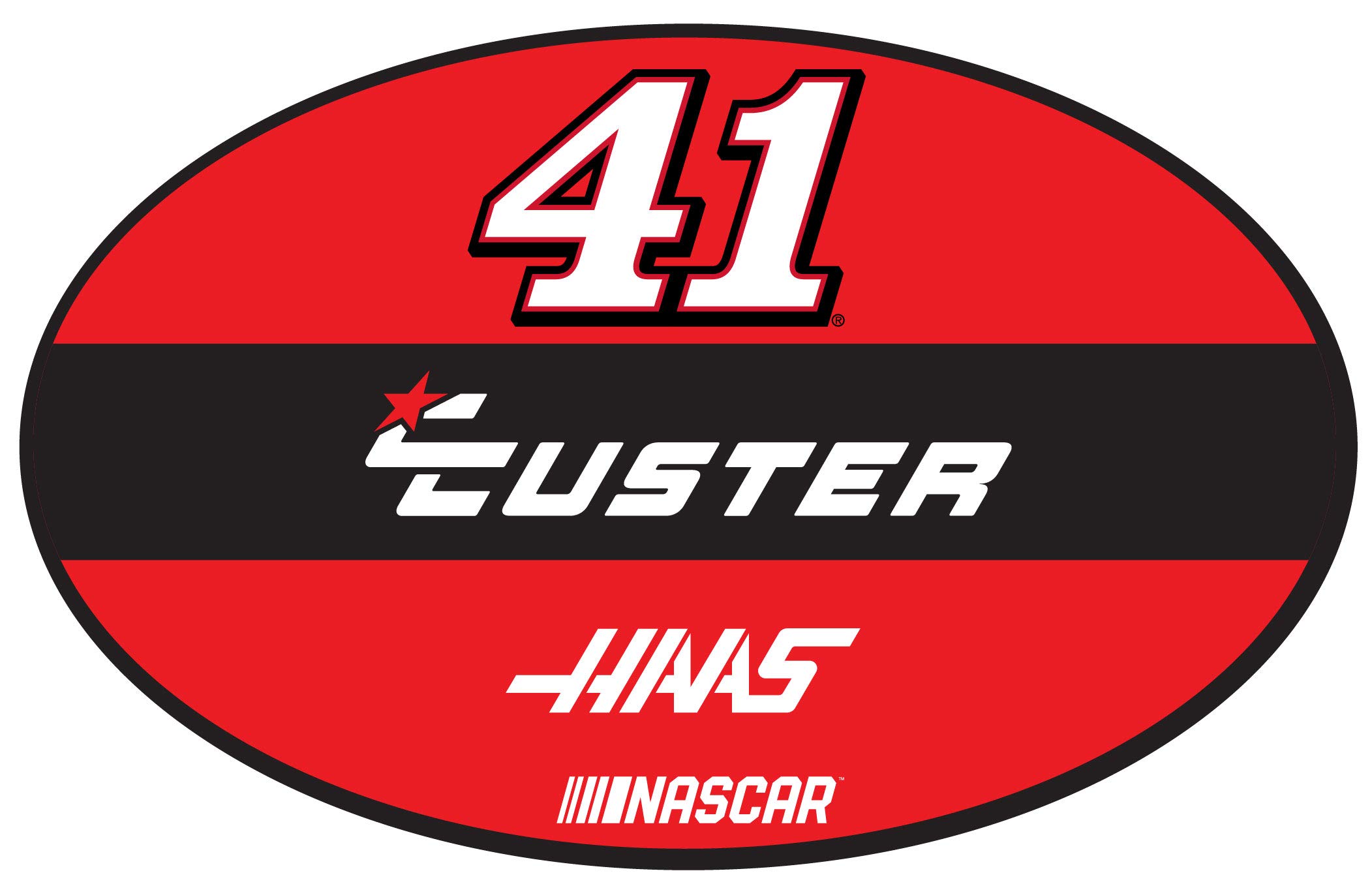 R and R Imports Cole Custer #41 Oval Decal Sticker New for 2020