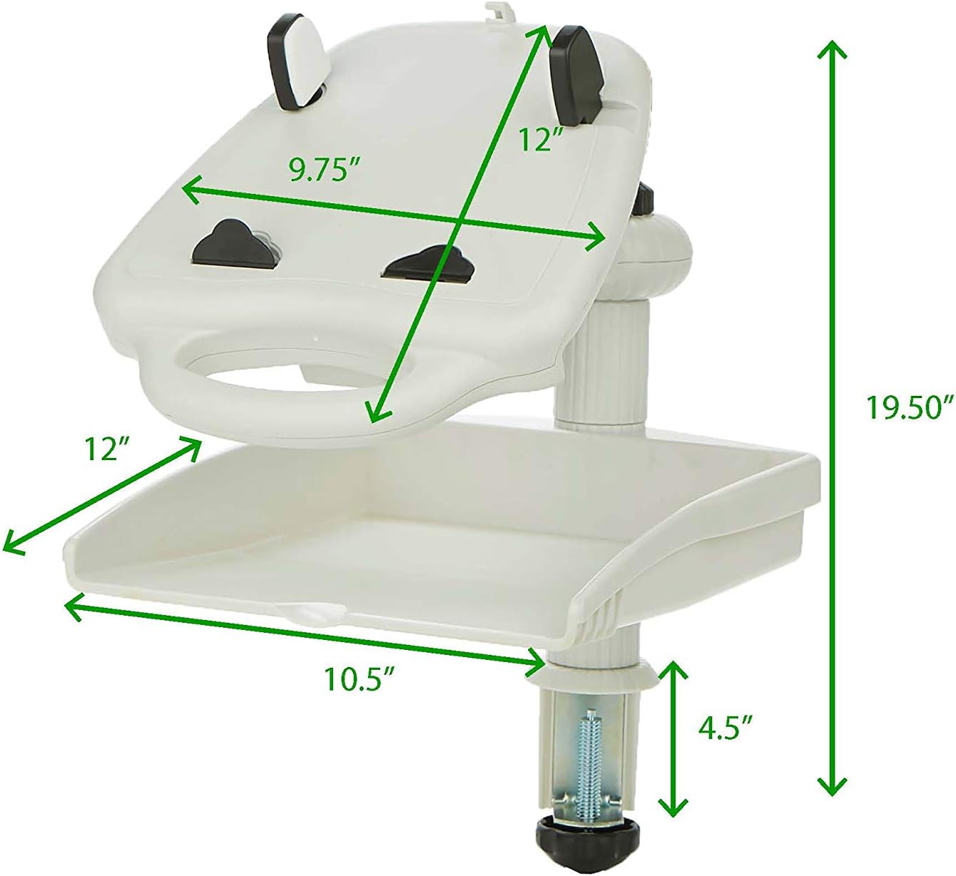 Mind Reader PHOTRAY-WHT Ergo-Comfort Adjustable, 1 Layer Tray, Telephone Stand, Desktop Organizer, White Clamp On : Office Products