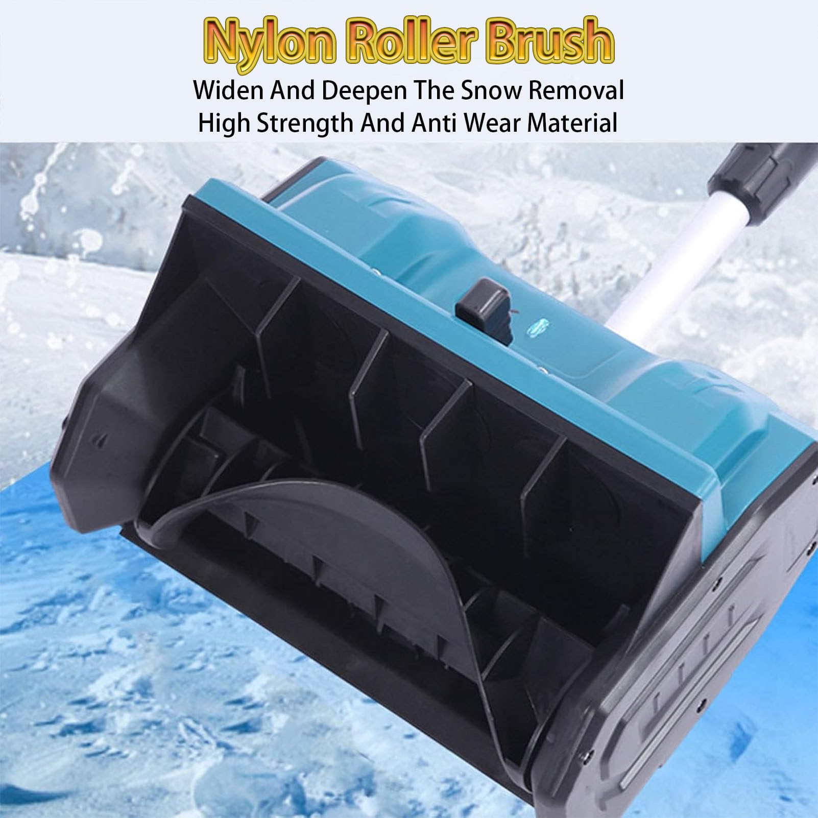Pala da neve elettrica, senza fili e ricaricabile, con piastra direzionale e manico frontale regolabile, 30 minuti di funzionamento continuo, batteria inclusa