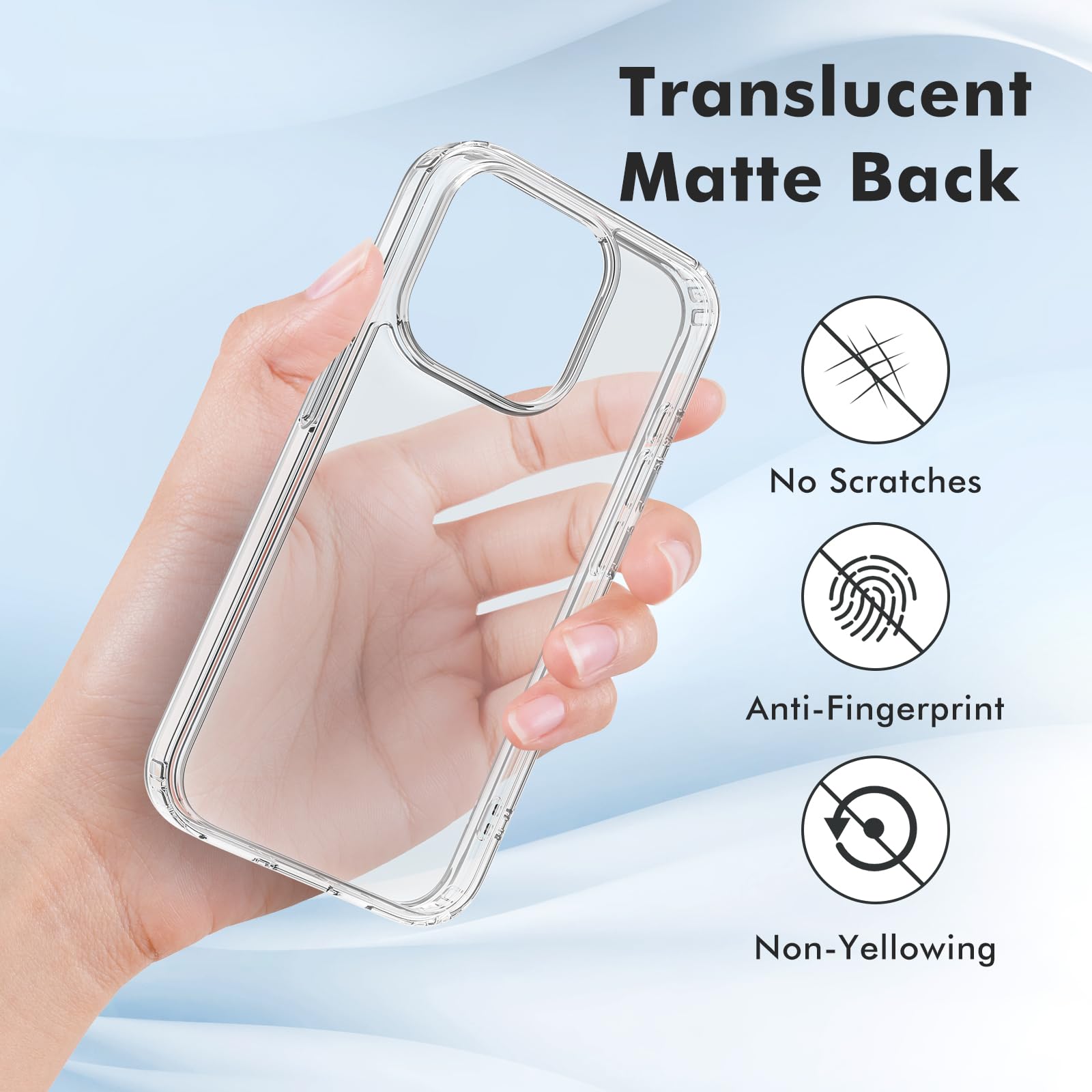 TIIXXA Matte Case for iPhone 15 Pro Case 6.1-Inch, Shockproof Drop Protection, Frosted Translucent Back Phone Cover - Image 3