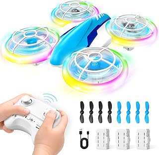 Dron RC para Niños de 6 a 14 Años con Luces LED, Vuelo en 360° y Aterrizaje con Una Tecla - Juguete de Cuadricóptero para Niños y Niñas