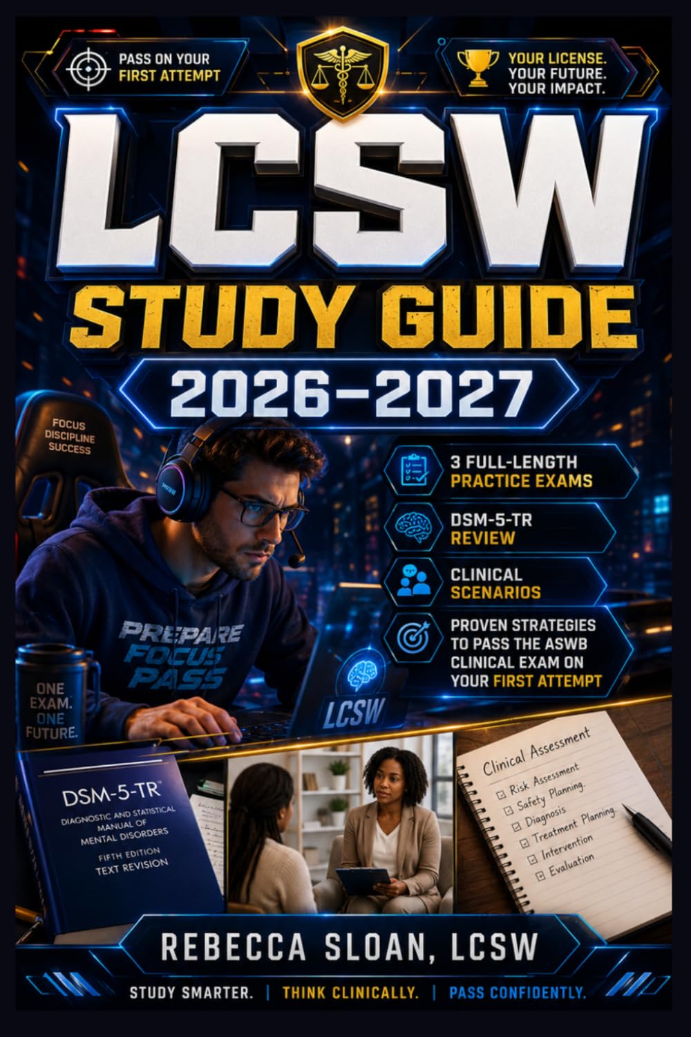 LCSW Study Guide 2026–2027: 3 Full-Length Practice Exams, DSM-5-TR Review, Clinical Scenarios, and Proven Strategies to Pass the ASWB Clinical Exam on Your First Attempt