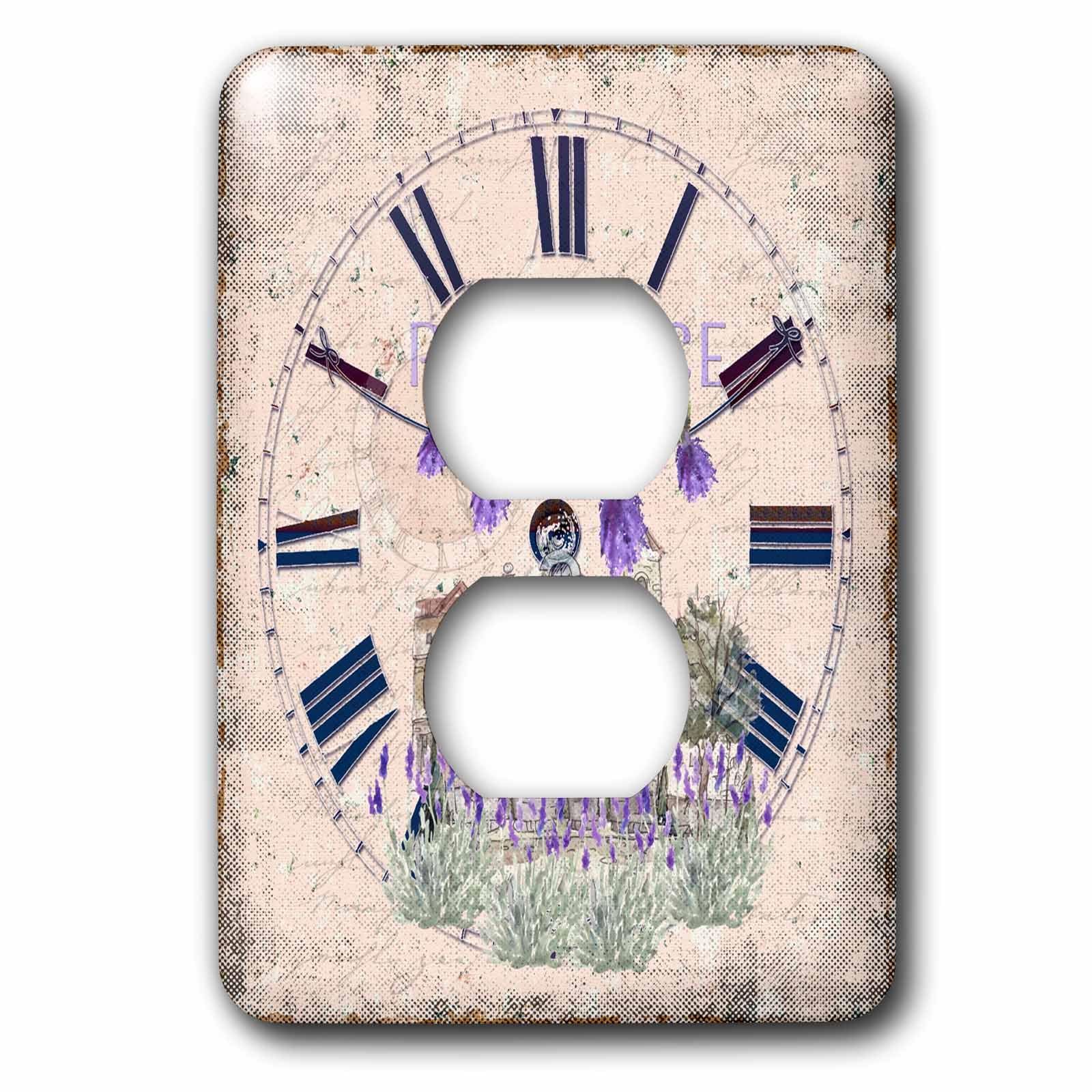 Horloge lavande France vintage 3D Rose lsp_252370_6 cache-prise de salon