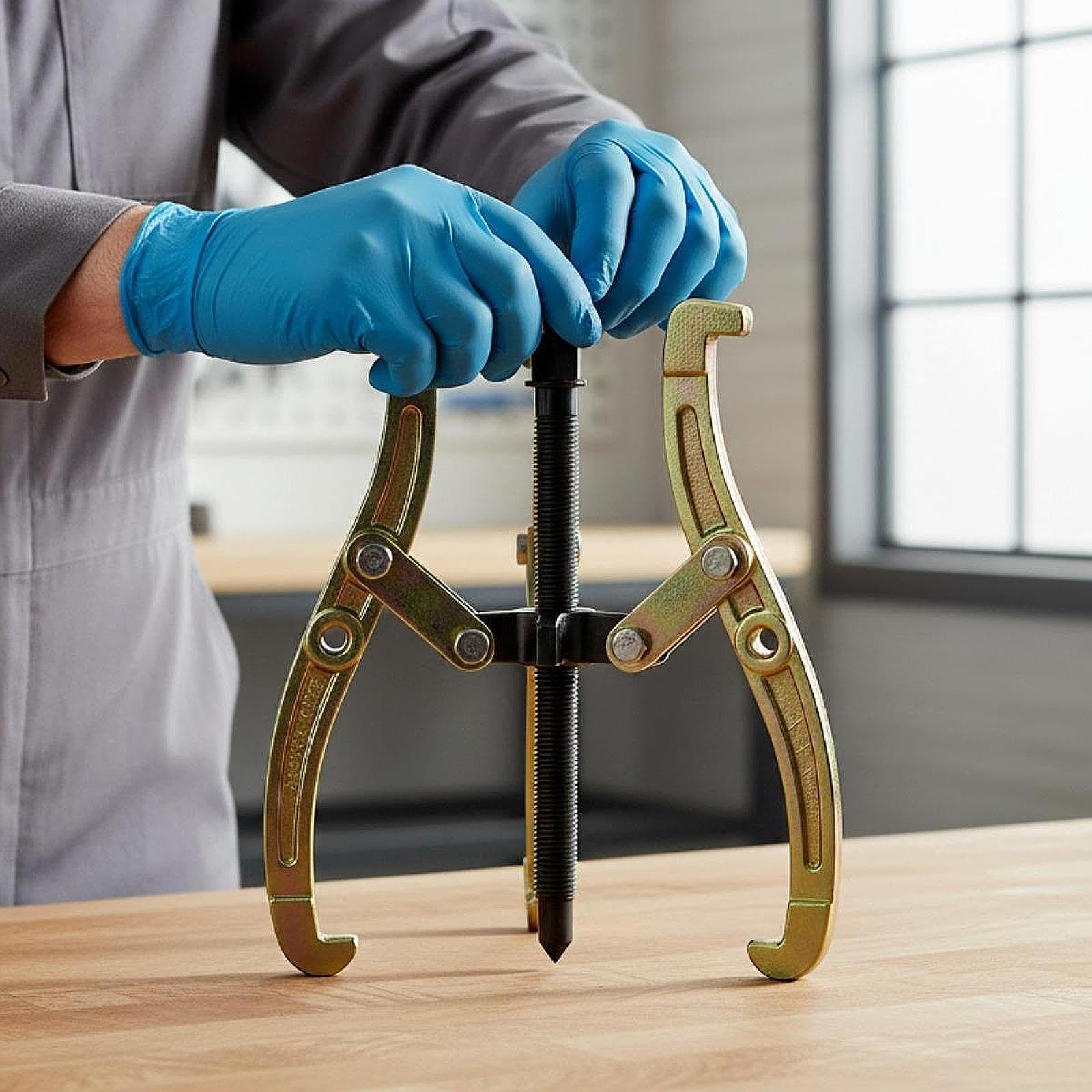 Extractor de Rodamientos de 3 Mordazas, Extractor de Engranajes, Acero Al Carbono, Ajustable, de Alta Resistencia, con Mango Antideslizante para Repar, 8inch