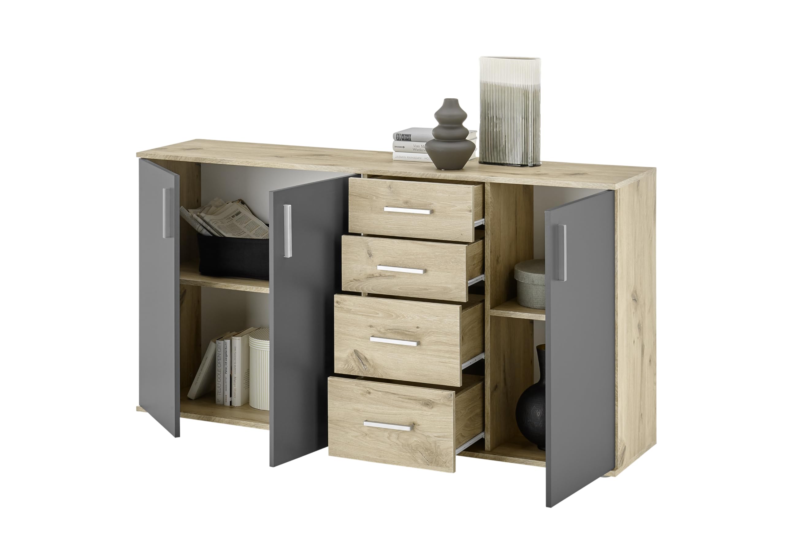 AVANTI TRENDSTORE Bea - Cassettiera/comó in Legno Laminato nella misura 160x84x35 cm, disponibile in diversi colori. Perfetto per soggiorni, ingressi o camere da letto