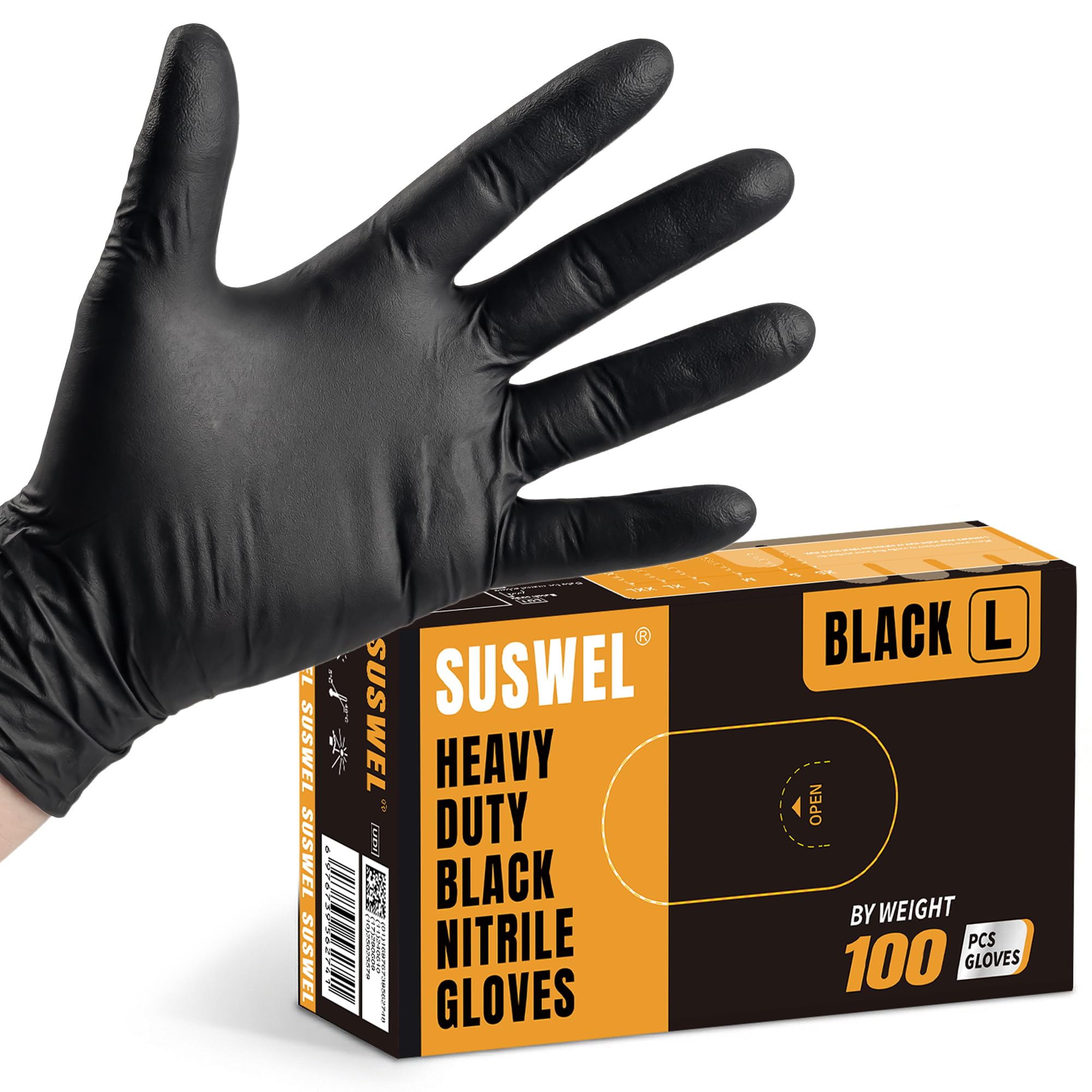 30% OFF SuSWel 6 Mil Black Nitrile Gloves--100 Pcs