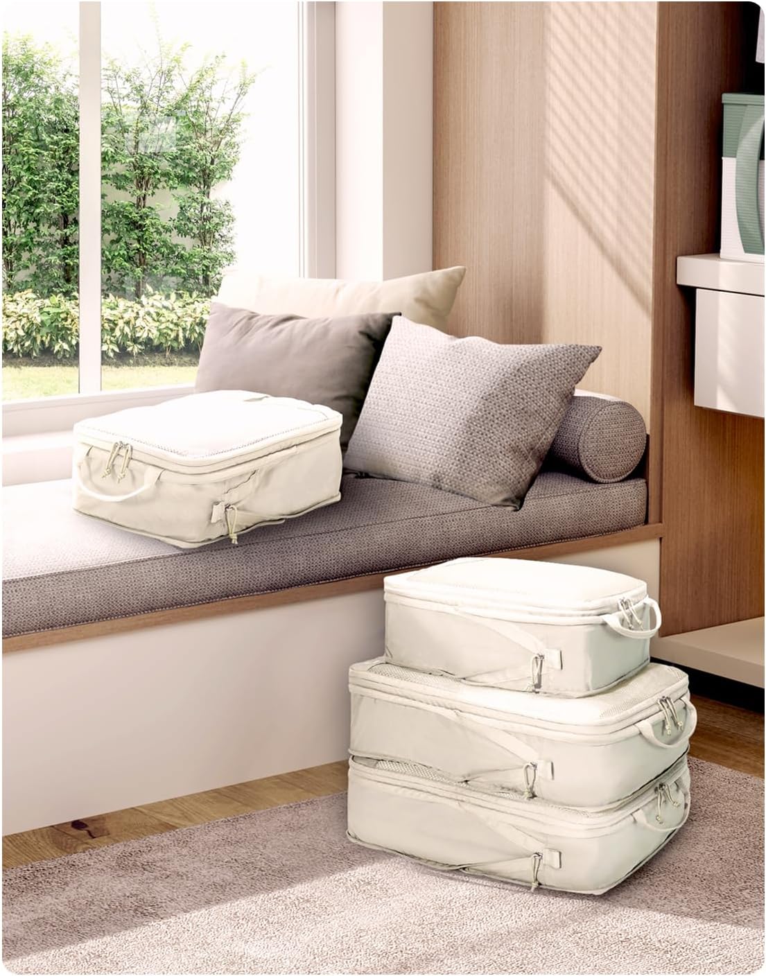 ECOHUB 4 Set /6 Set Packing Cubes for Travel Durable Suitcase Organizer Bags Set with Personalized Tag Various Sizes Travel Essentials Traveling Accessories for Luggage Machine Washable - Image 9