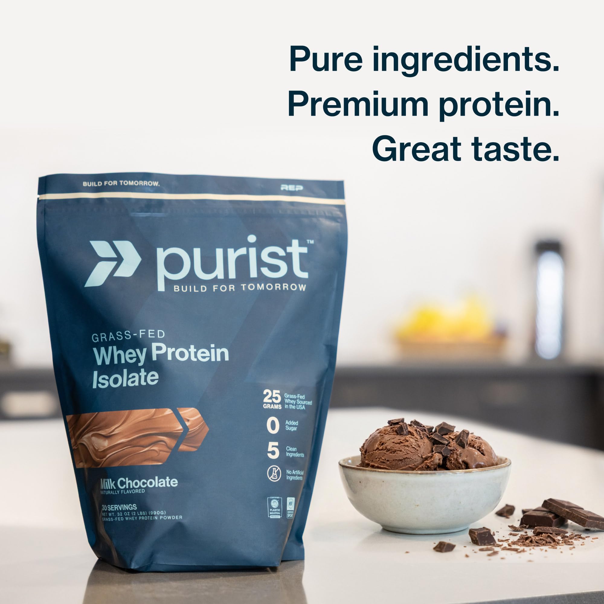 PURIST Whey Protein Isolate - 100% Grass-Fed, Sugar Free - 2 lb — Amazon image 4