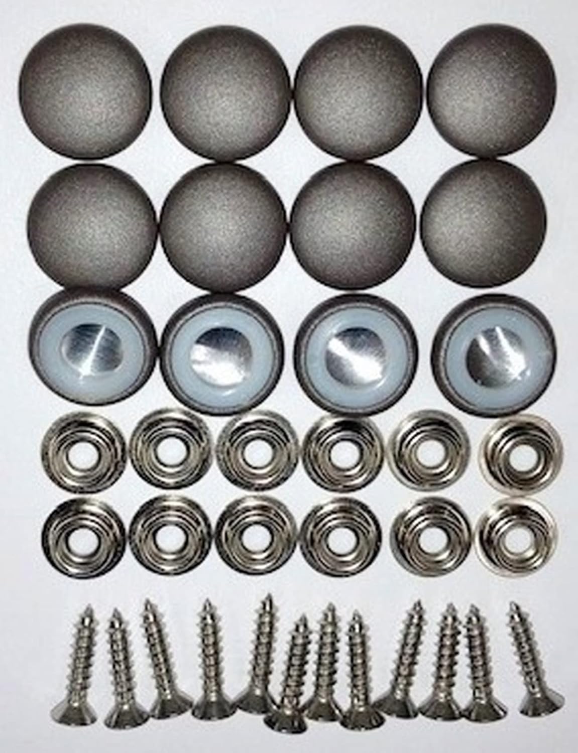 Set of 12 Dura Snap Upholstery Buttons #30 Matte Gunmetal Gray Vinyl