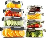 Pure Future 24-Piece Set (12-Pack) Fruit & Food Storage Containers for Fridge with Removable Colanders - Airtight Produce Saver, Organizers, BPA-Free, Freezer/Microwave Safe