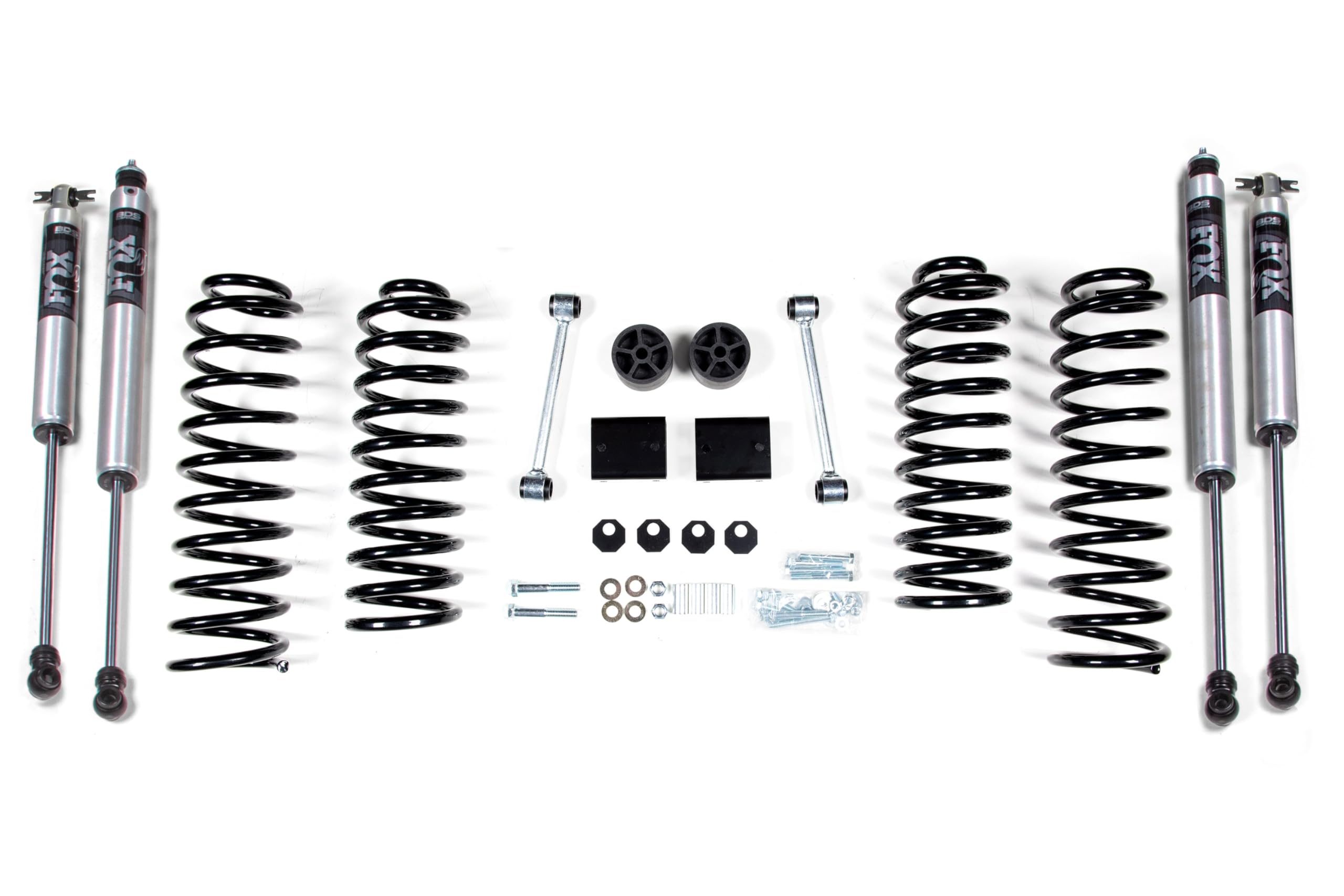 BDS1402FS | 2 Inch Full Suspension Lift Kit (Front & Rear) | Coil Spring | FOX 2.0 Shocks | Compatible with Jeep Wrangler JK (07-11) 4-Door