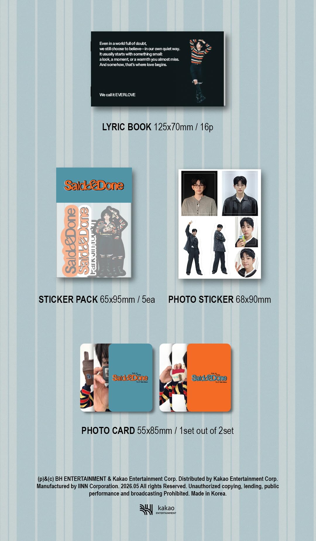 Générique Park Jin-Young - 2nd Mini Album Said & Done [Memory Box ver.]