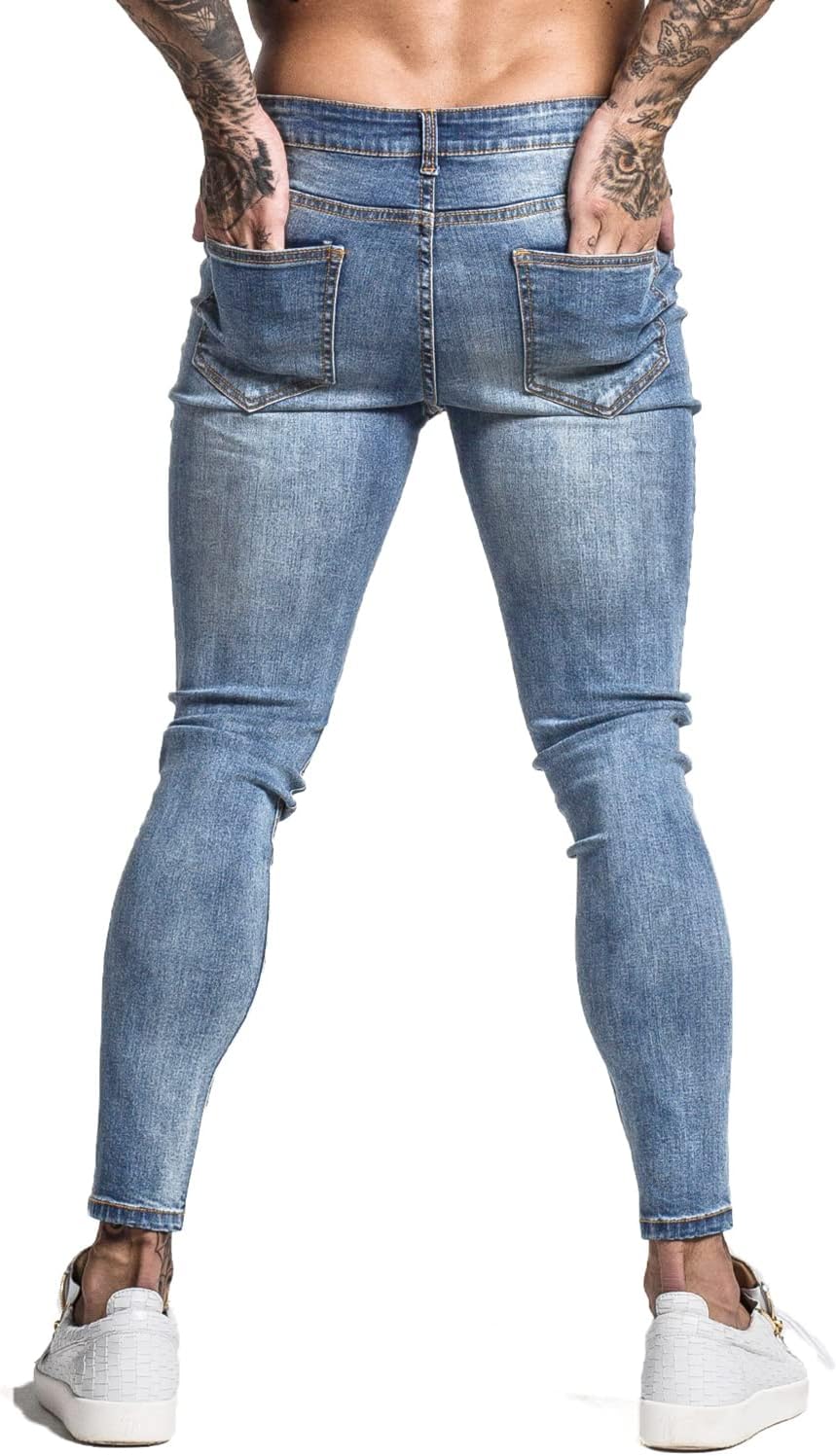 GINGTTO Men's Ripped Jeans Slim Fit Skinny Stretch Jeans Pants - Image 6