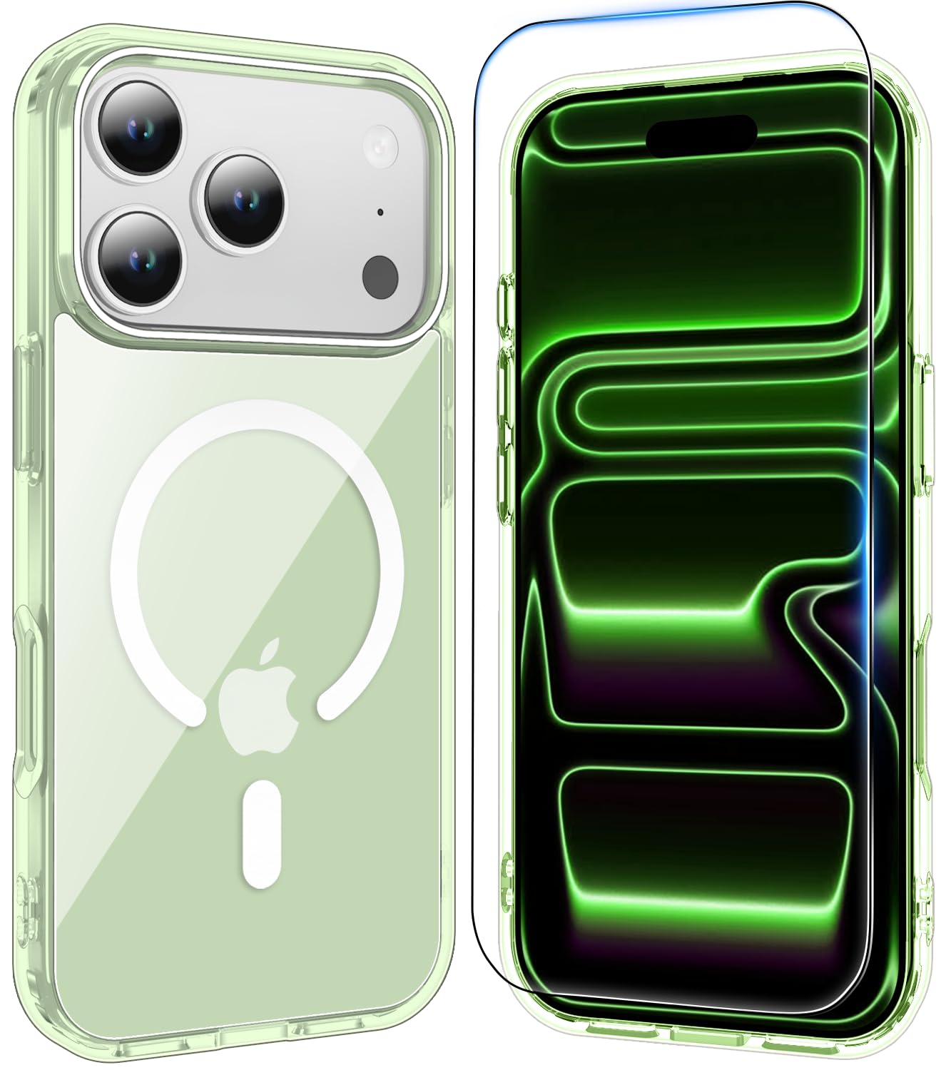 Temdan for iPhone 18 Pro Max Case/iPhone 17 Pro Max Case, Clear Green
