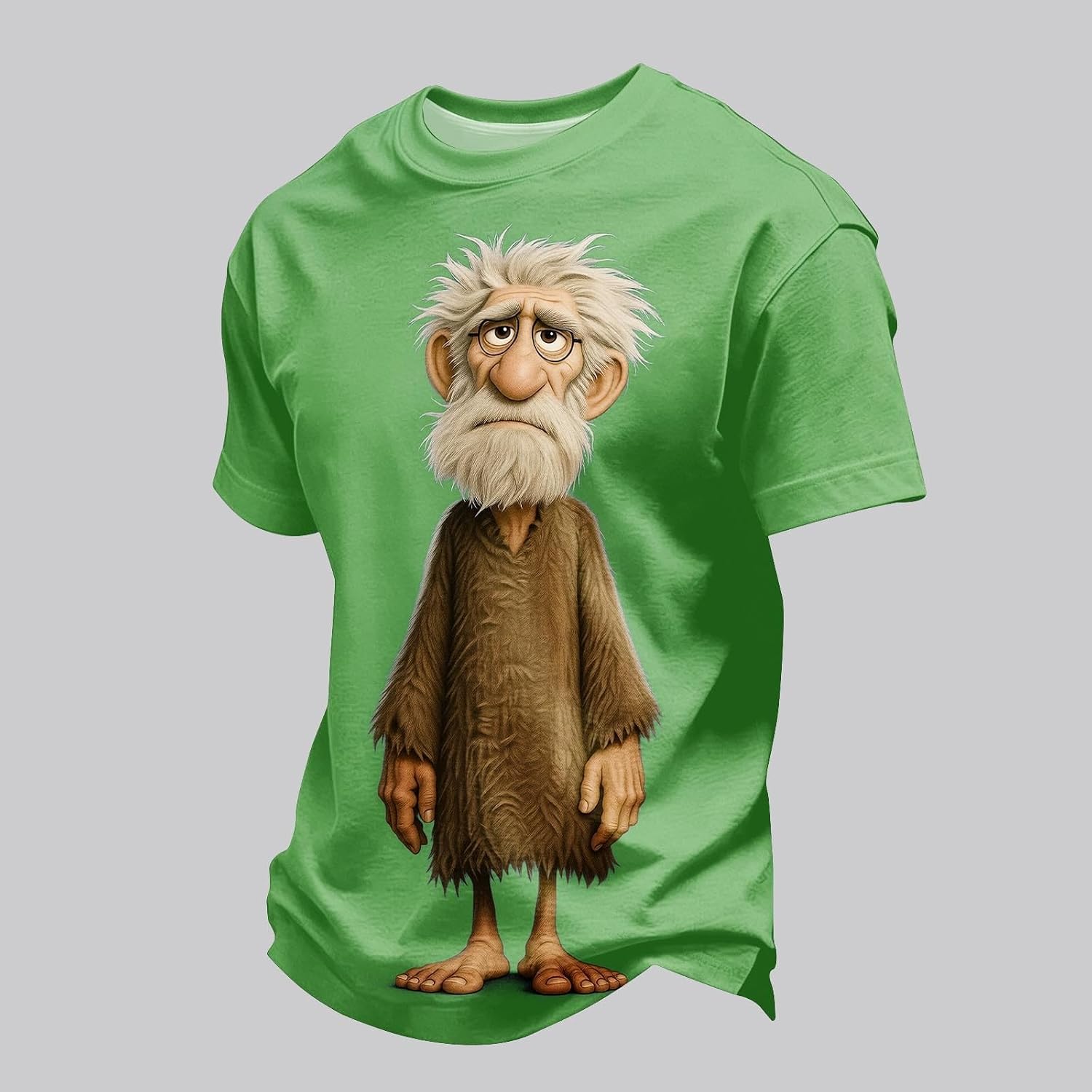 Men's Funny Old Man Graphic T Shirt Casual Crewneck Novelty Cartoon Tee for Summer Streetwear Top Plus Size