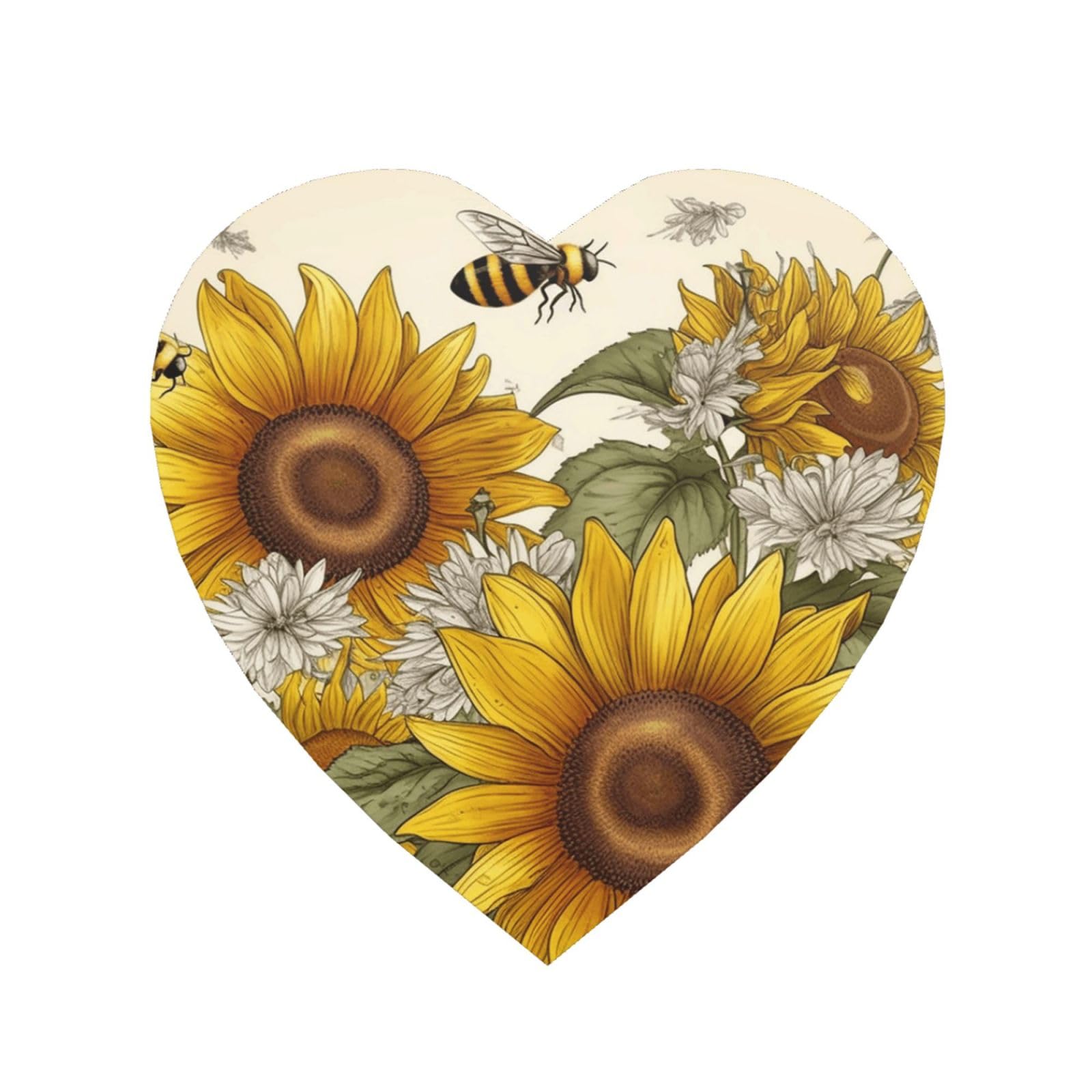Fodpand Heart Shape Bees Sunflowers Daisy Rose Flowers Fridge Magnets, Strong Small Refrigerator Magnets Decorative Magnets For Kitchen Fridge Office Locker - Funny Magnetic Stickers Birthday Gifts