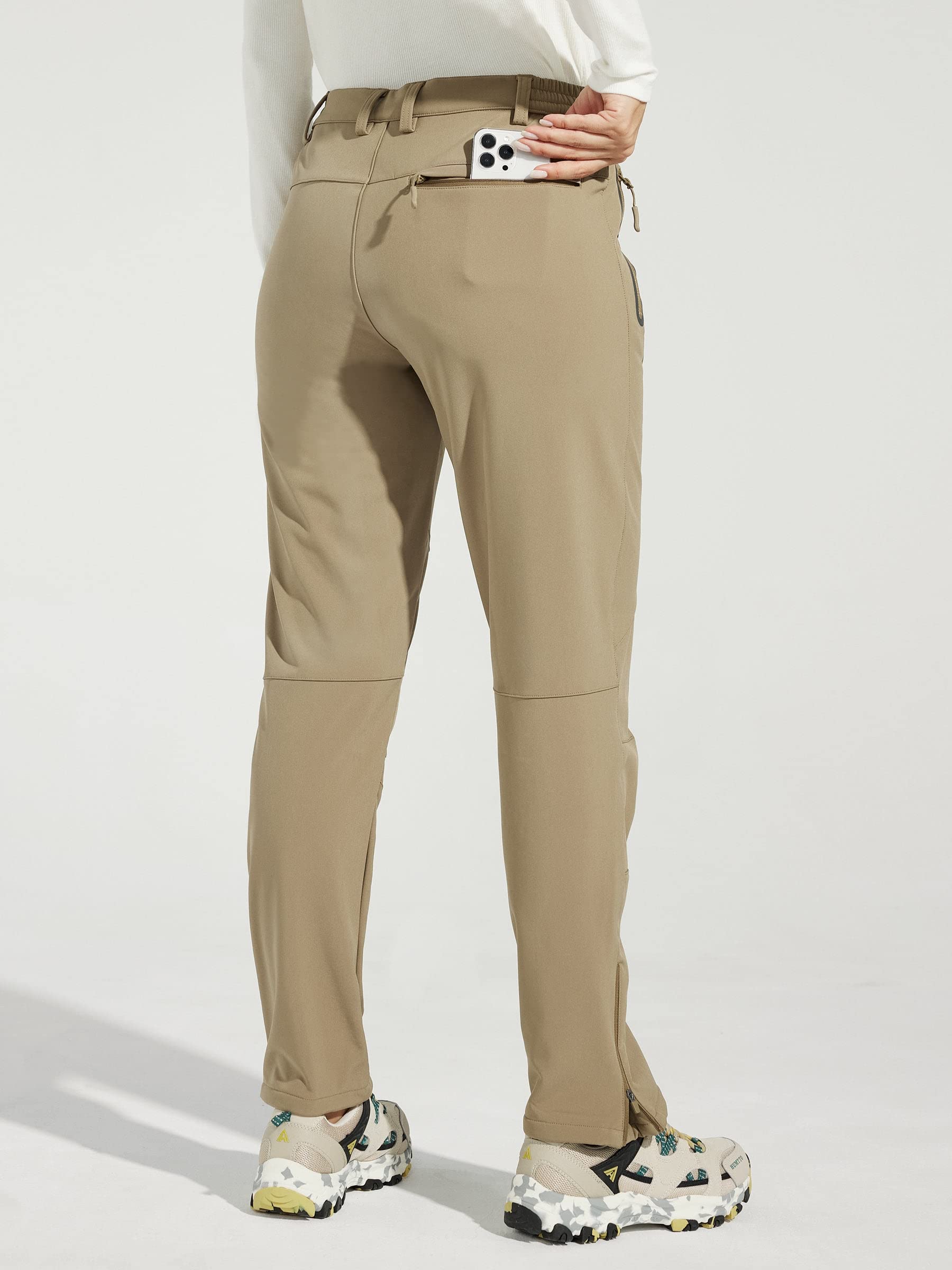 Willit Pantalones de invierno para mujer, impermeables, para senderismo, cálidos, para exteriores, aislados, para clima frío